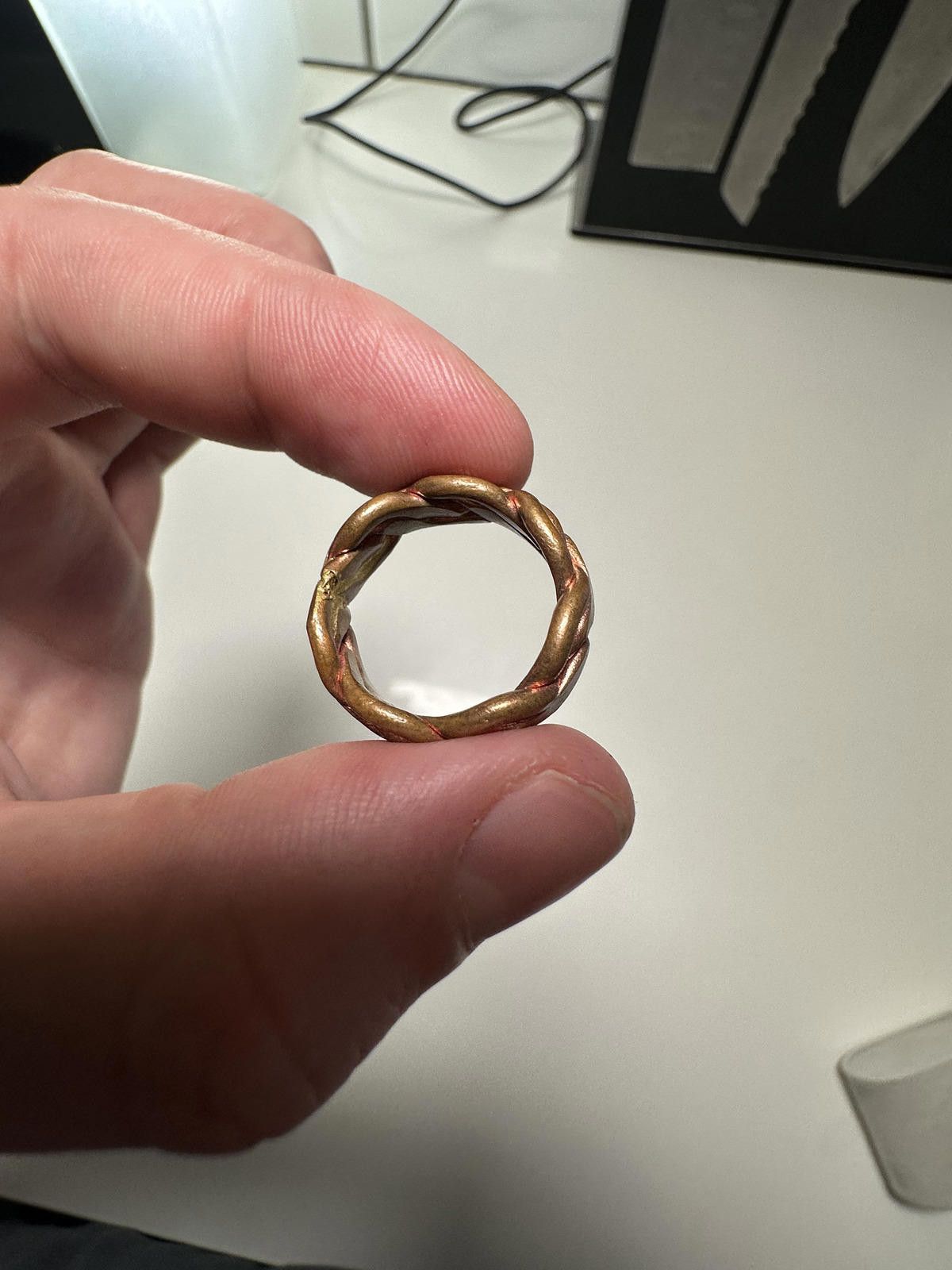 The Unbranded Brand Vintage Braided Bronze Tone Ring Size ONE SIZE - 3 Thumbnail