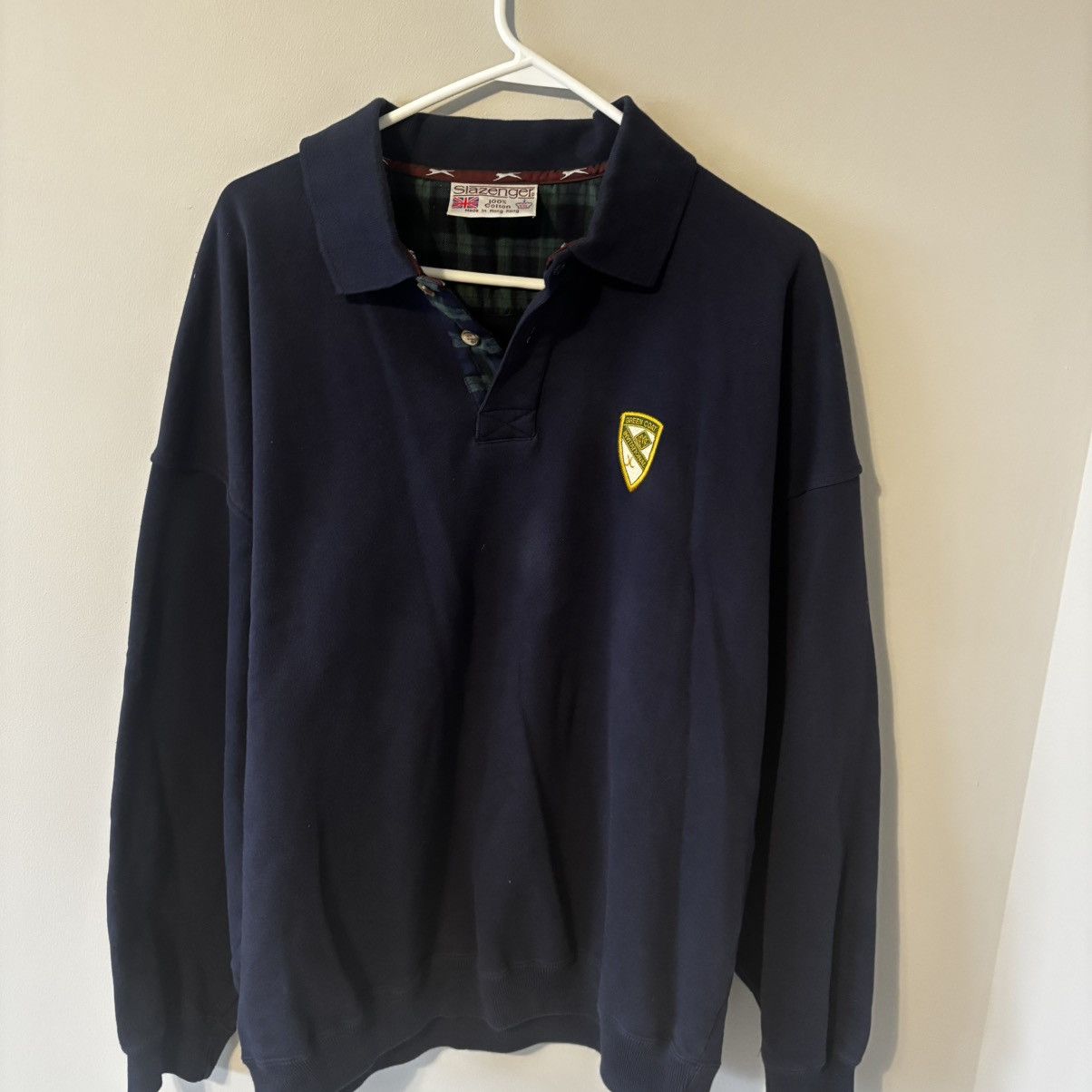 Vintage VTG 1990s Slazenger Navy Rugby Sweatshirt Size US XXL / EU 58 / 5 - 2 Thumbnail