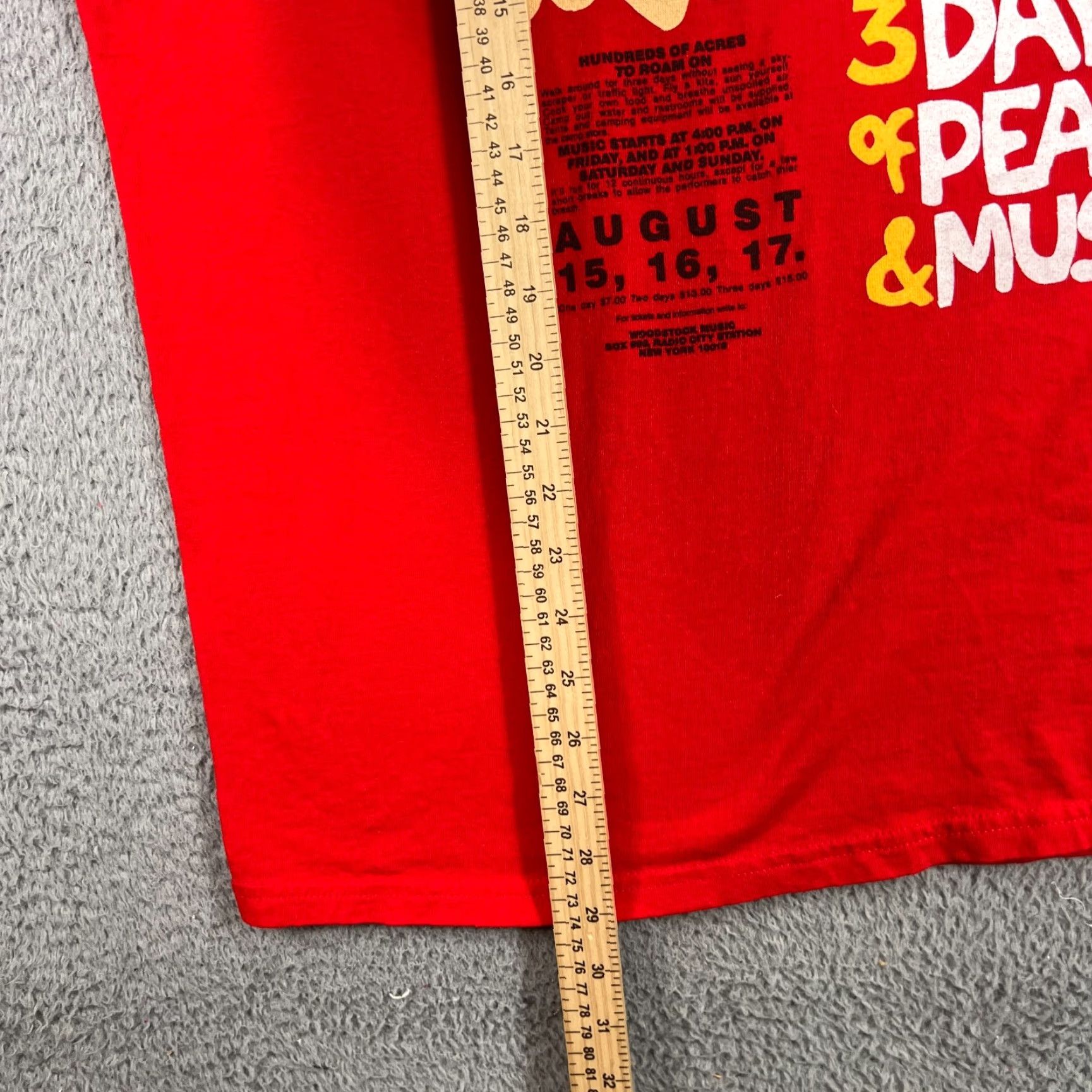 Gildan VINTAGE Woodstock Music And Art Fair T-Shirt Gildan XL Red Mens Size US XL / EU 56 / 4 - 6 Thumbnail