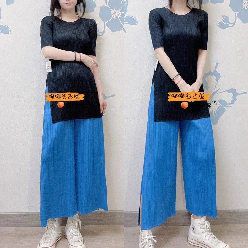 Issey Miyake Black Short Sleeve Tunic Top - dmc