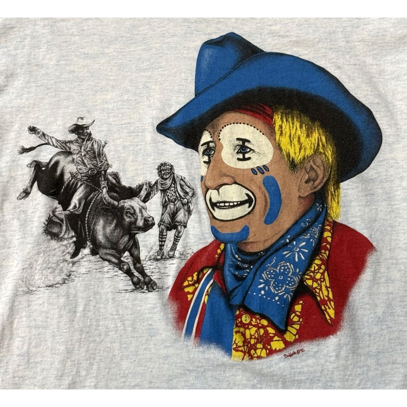 Vintage VINTAGE 90s Buffalo Shirt Large Western Cowboy Texas Barrelman Rodeo Clown Blue Size US L / EU 52-54 / 3 - 3 Thumbnail
