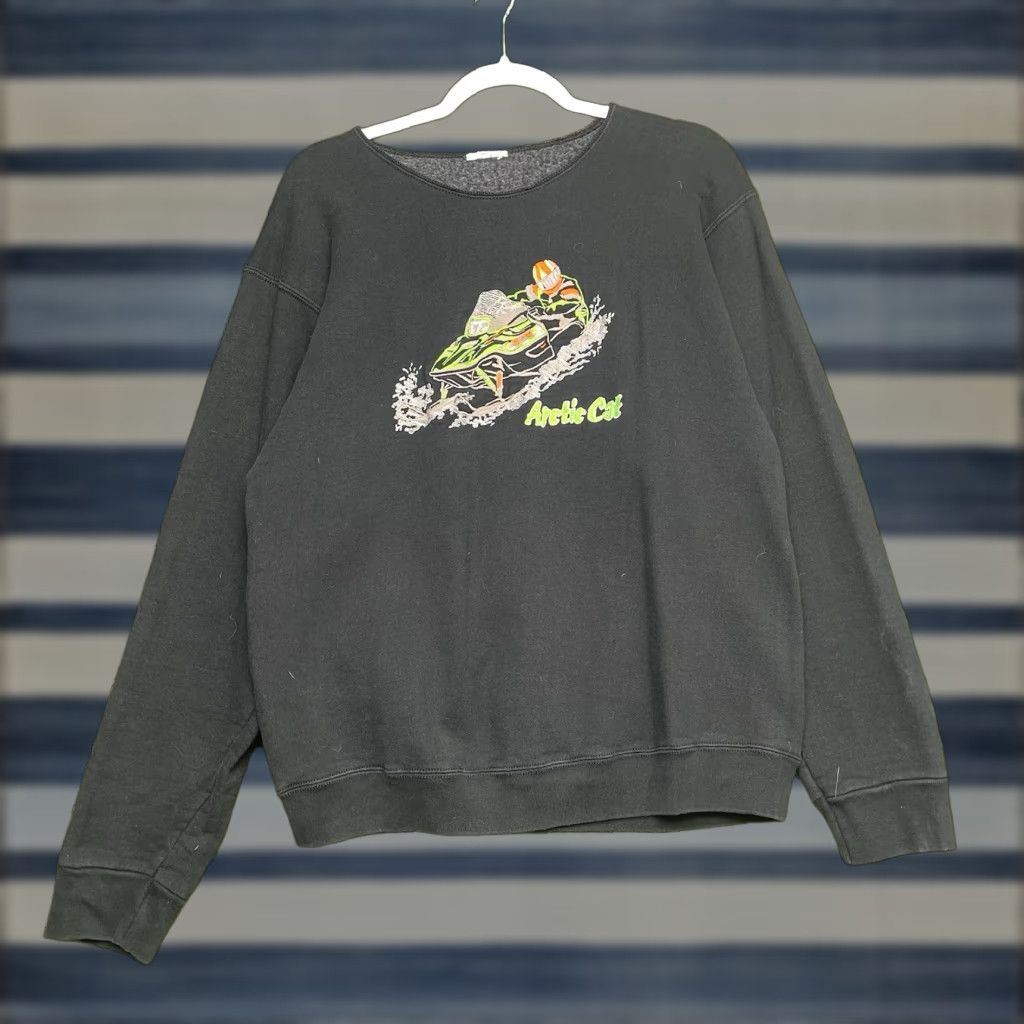 Vintage Arctic Cat Sweatshirt Mens M Long Sleeve Crew Neck Pullover Black Cat Logo Athletic All Seasons Racing Winter Fall Spring Unisex Adults Mens Size M / US 6-8 / IT 42-44 - 1 Thumbnail