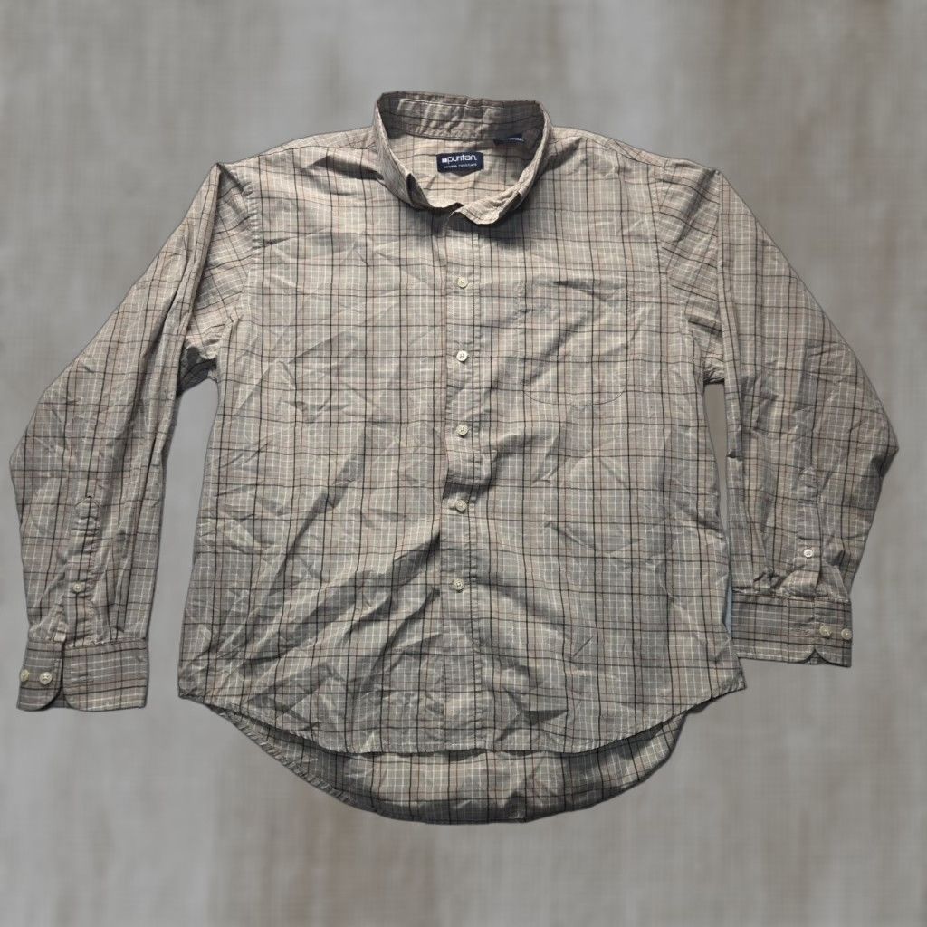 Vintage Puritan Brown Button-Up Long Sleeve Shirt Adult Large Mens Size US L / EU 52-54 / 3 - 1 Thumbnail