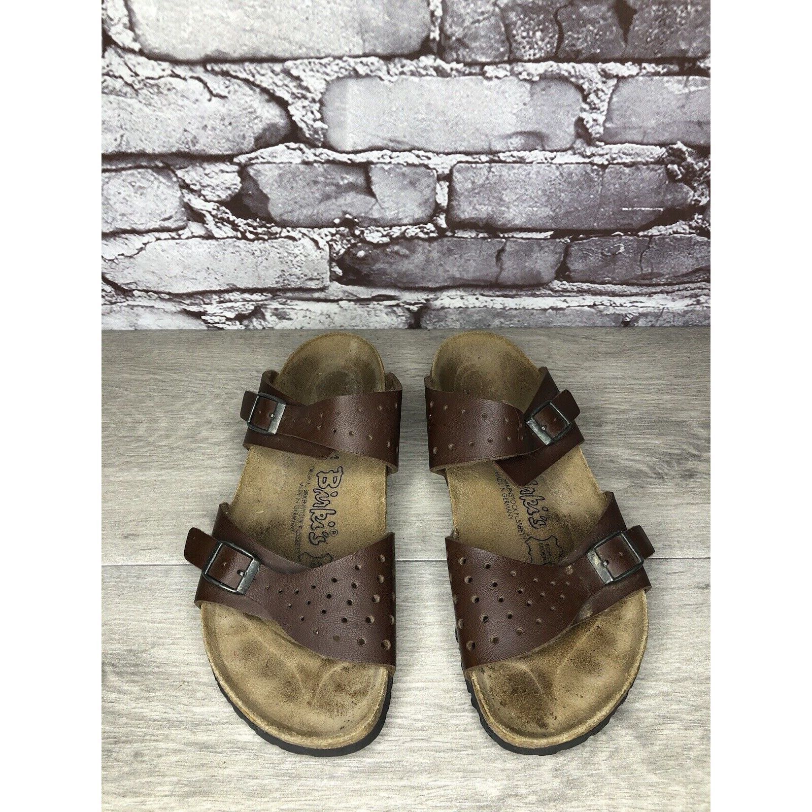 Birkenstock Birkenstock Birki's Freeport Brown Perforated Strap Sandals Size US 7 / IT 37 - 17 Thumbnail