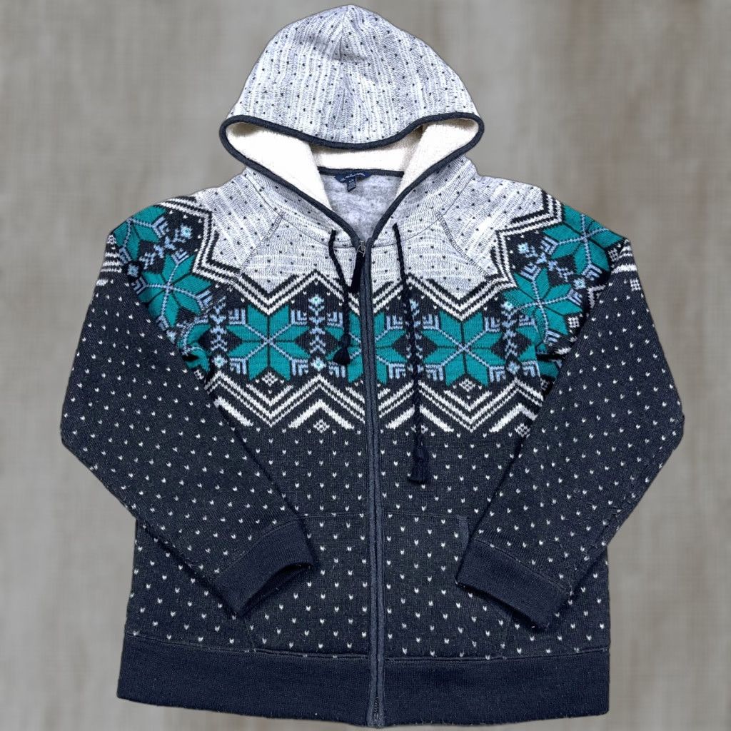 American Eagle Outfitters Vintage American Eagle Hoodie Women XL Full Zip Jacket Sherpa Lined Hood Y2K Size L / US 10 / IT 46 - 1 Thumbnail