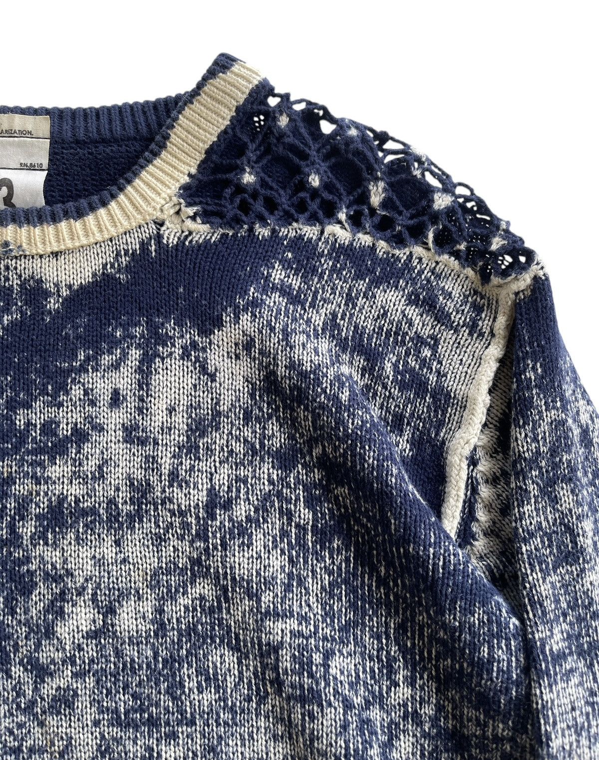 Japanese Brand POPULARIZATION Printed Indigo Knitted Pullover Sweater Size US M / EU 48-50 / 2 - 9 Thumbnail