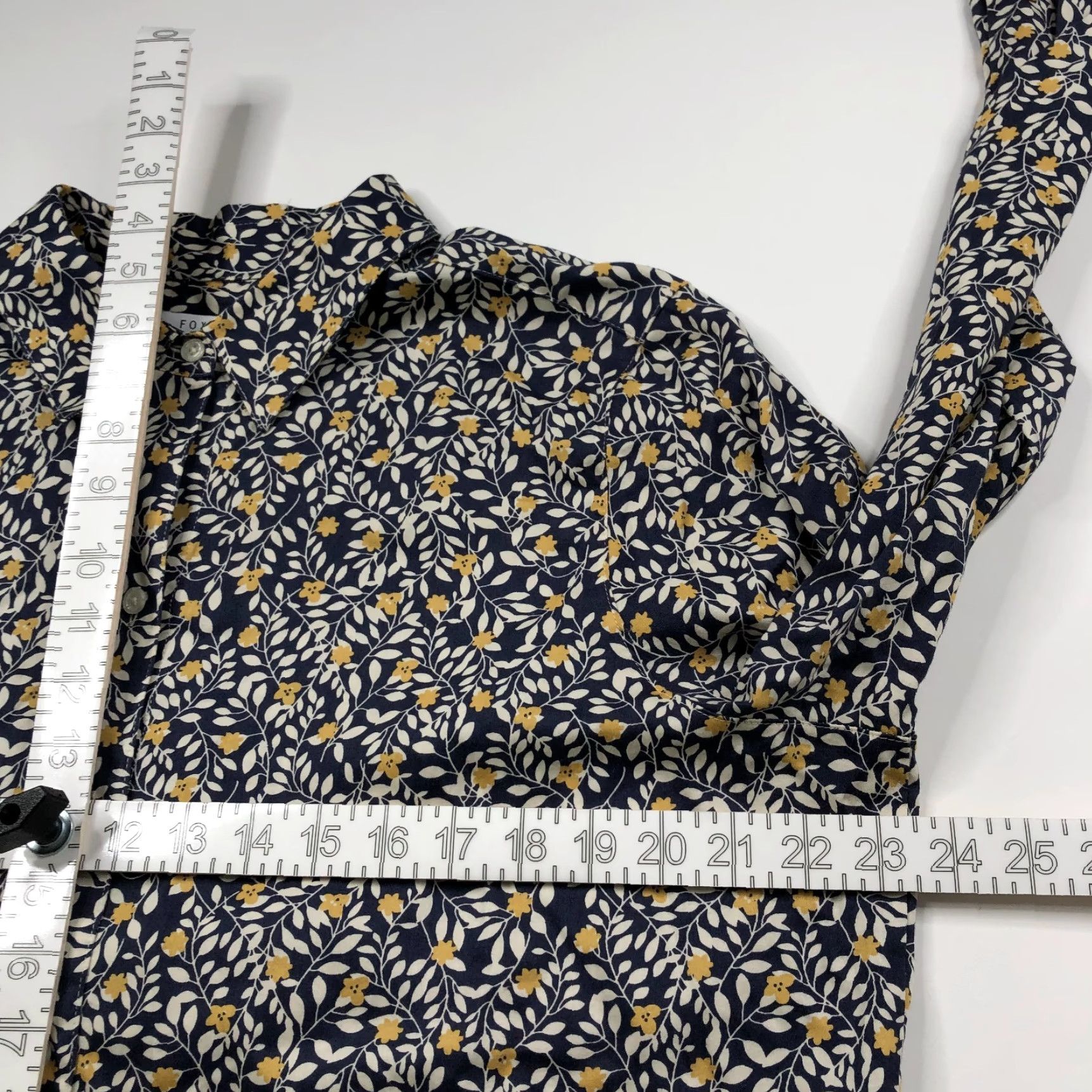 Vintage Foxcroft Shirt Blue Floral 18 Wrinkle Free Shaped Long Sleeve All Over Print Button-Up Casual Women's Size XXL / US 16-18 / IT 52-54 - 6 Thumbnail