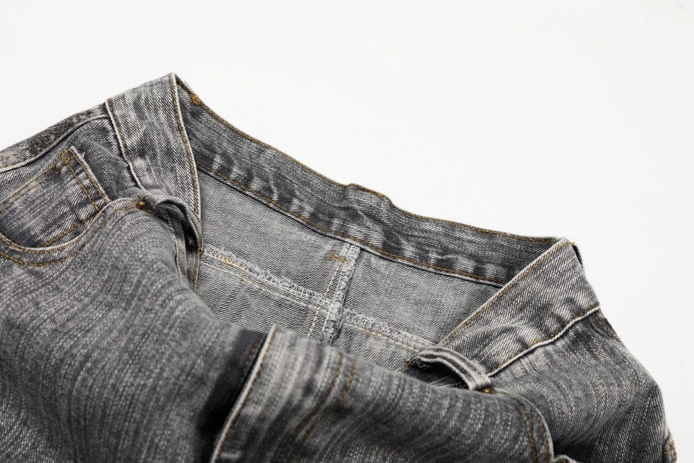 Vintage Vintage heavy-duty washed distressed curved jeans Size US 32 / EU 48 - 4 Thumbnail