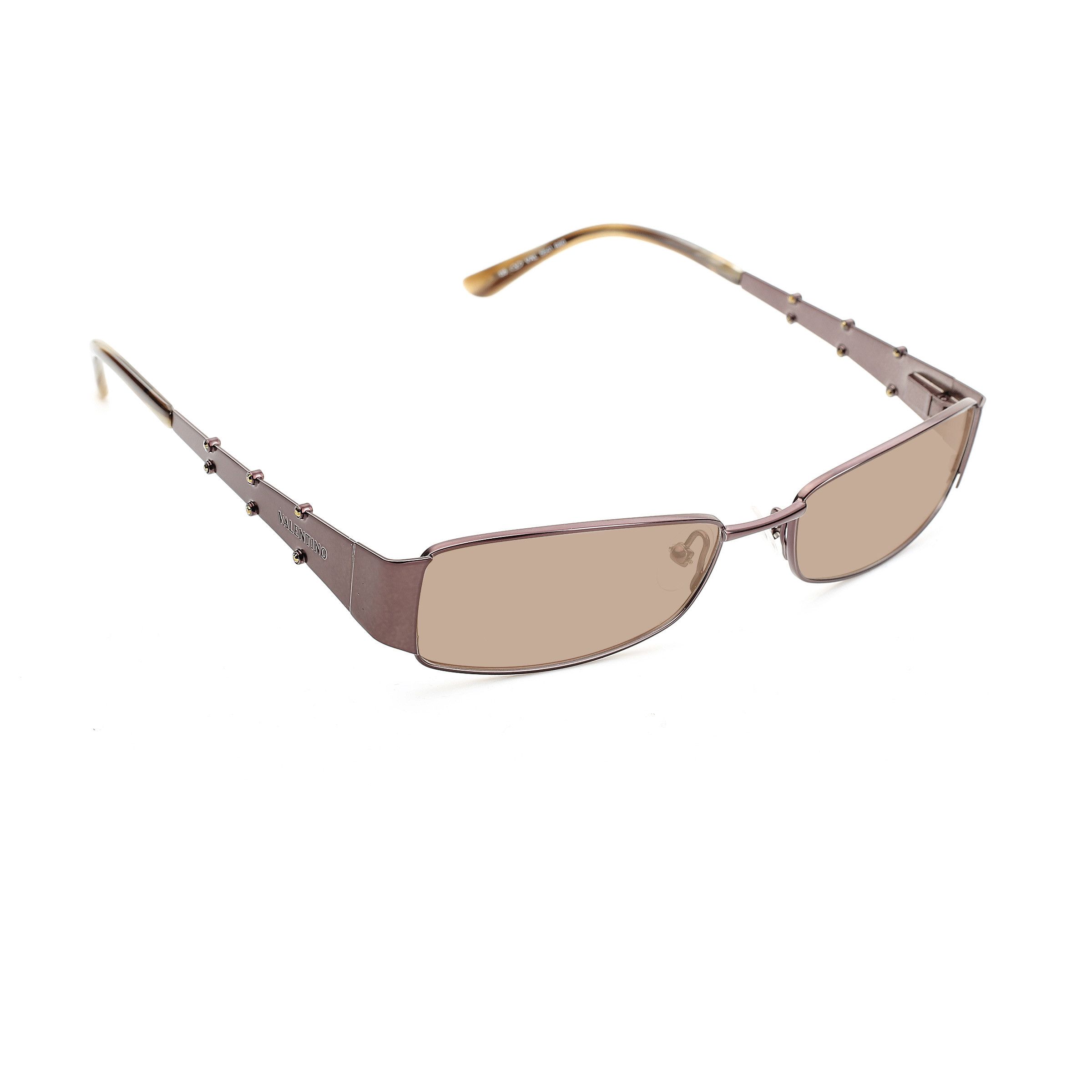 Valentino Valentino '90s Brown Steel Crystals Metal Sunglasses Size ONE SIZE - 1 Thumbnail