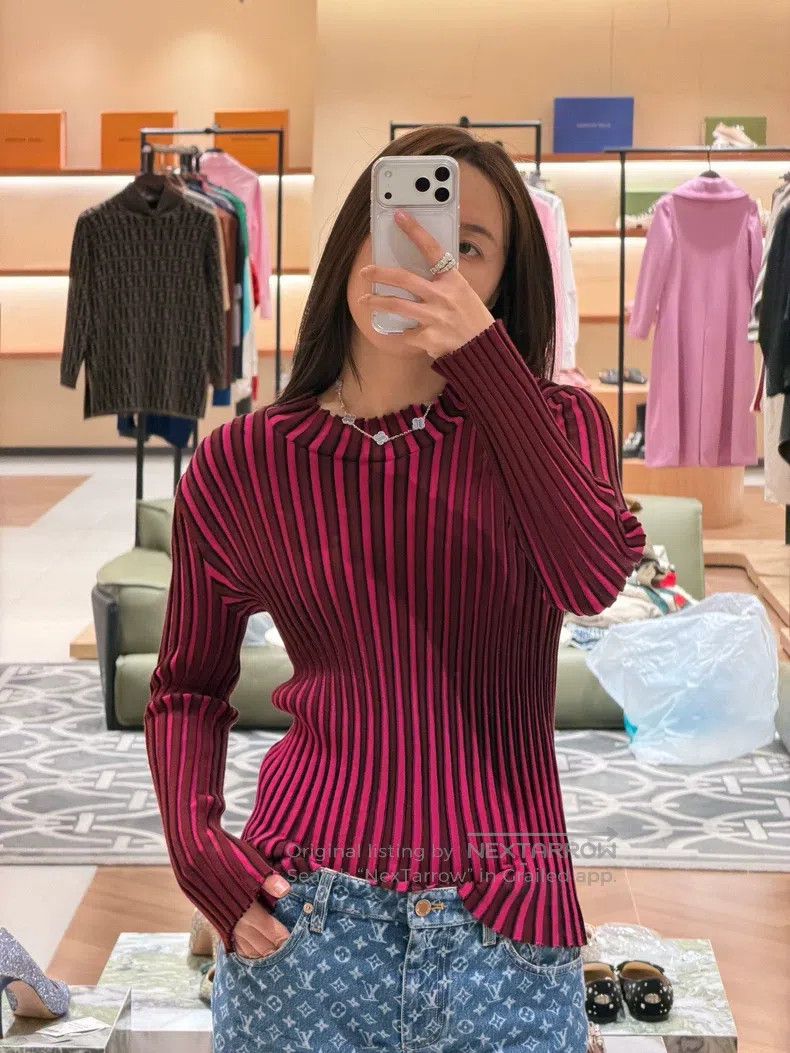 Issey Miyake Issey Miyake Rose Red and Black Patchwork Sweater Top Size M / US 6-8 / IT 42-44 - 9 Thumbnail