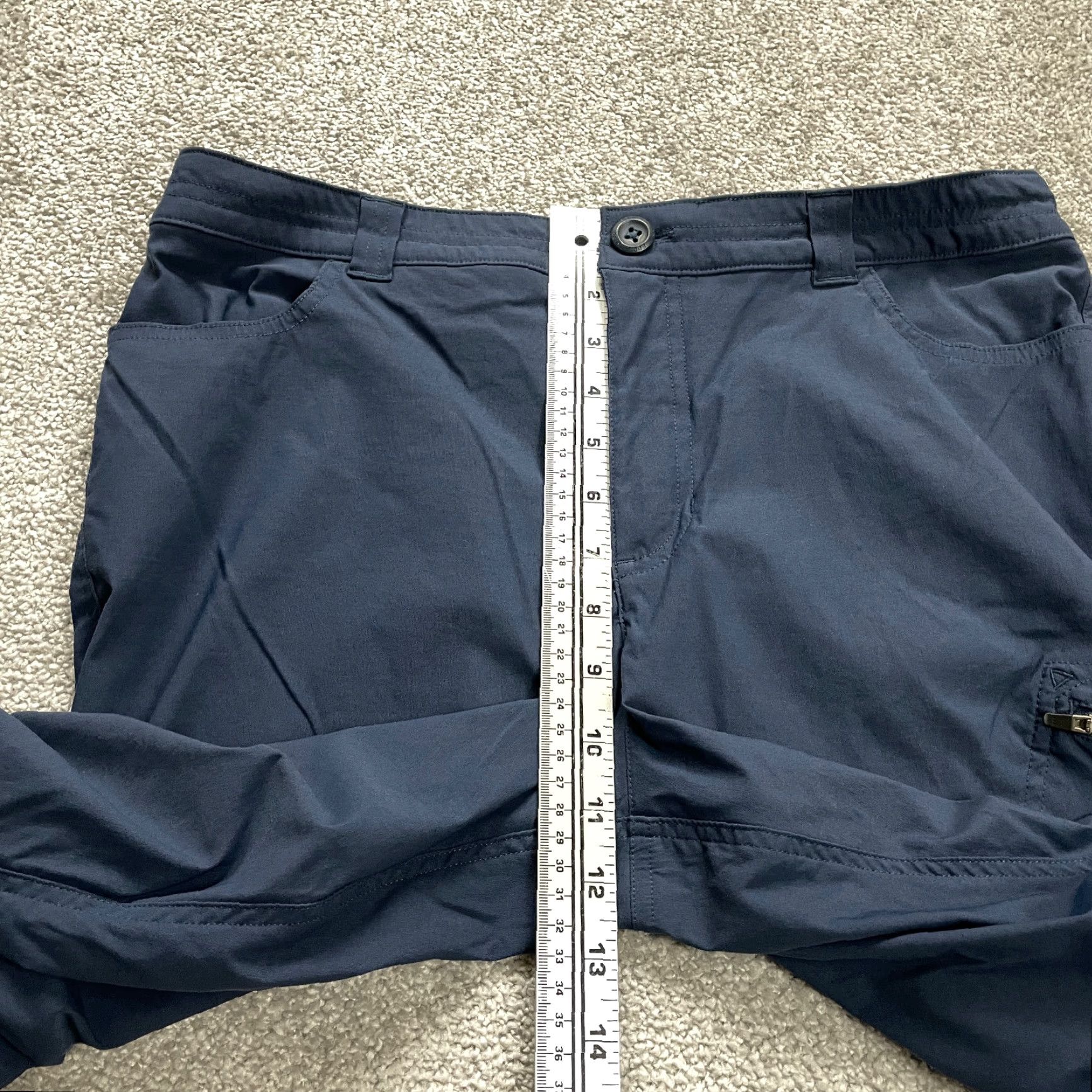 Eddie Bauer VINTAGE Eddie Bauer Womens Cropped Pants 10 Blue Solid Casual Activewear Travel Lightweight Stretch 34x21 Ladies Size 32" / US 10 / IT 46 - 6 Thumbnail