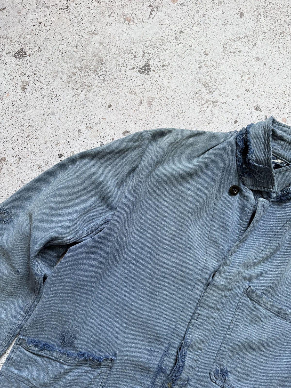 Vintage Vintage 60s french chore jacket distressed faded blue Size US M / EU 48-50 / 2 - 3 Thumbnail