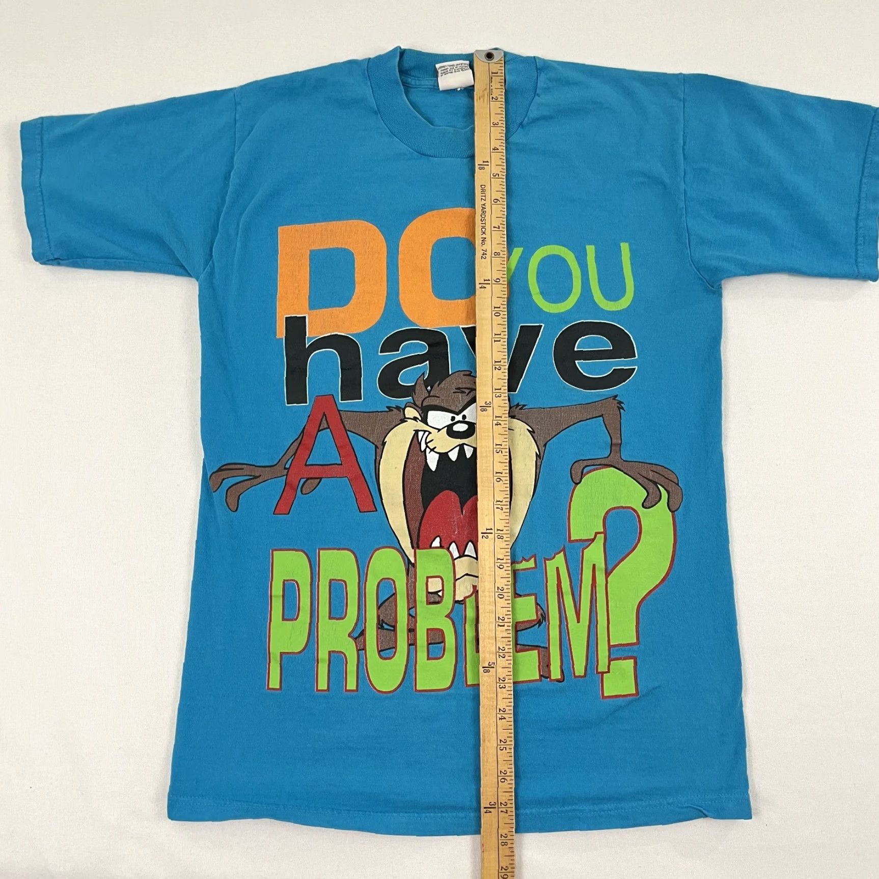 Vintage VTG Tasmanian Devil Shirt Unisex Adults S Blue Do You Have A Problem Looney Tunes Graphic Print Vintage 90s Men Women Shirt Size US S / EU 44-46 / 1 - 5 Thumbnail