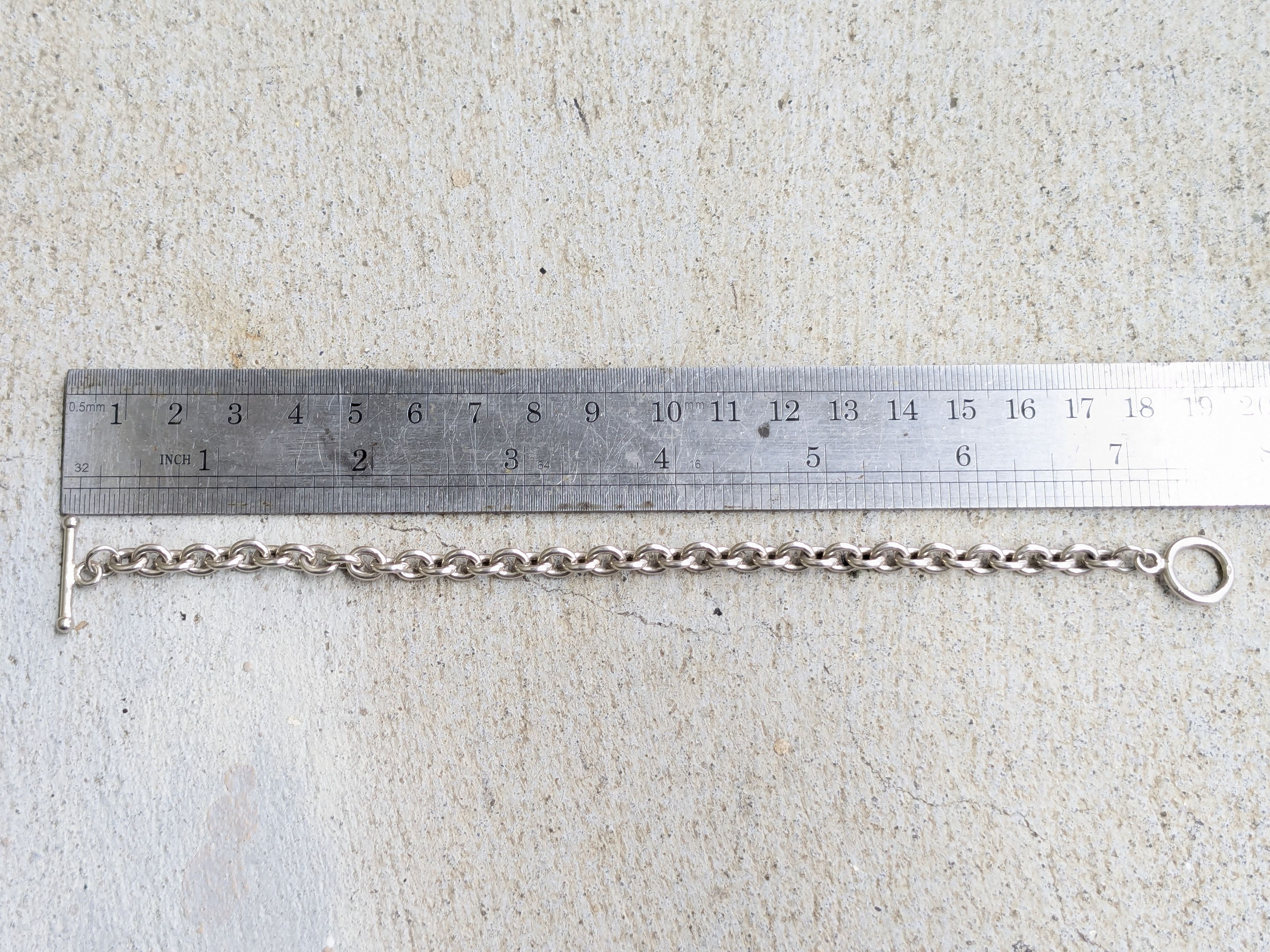 Jewelry Vintage Sterling Silver Bracelet Round Rolo Chain 7.5" Y2K Size ONE SIZE - 12 Thumbnail