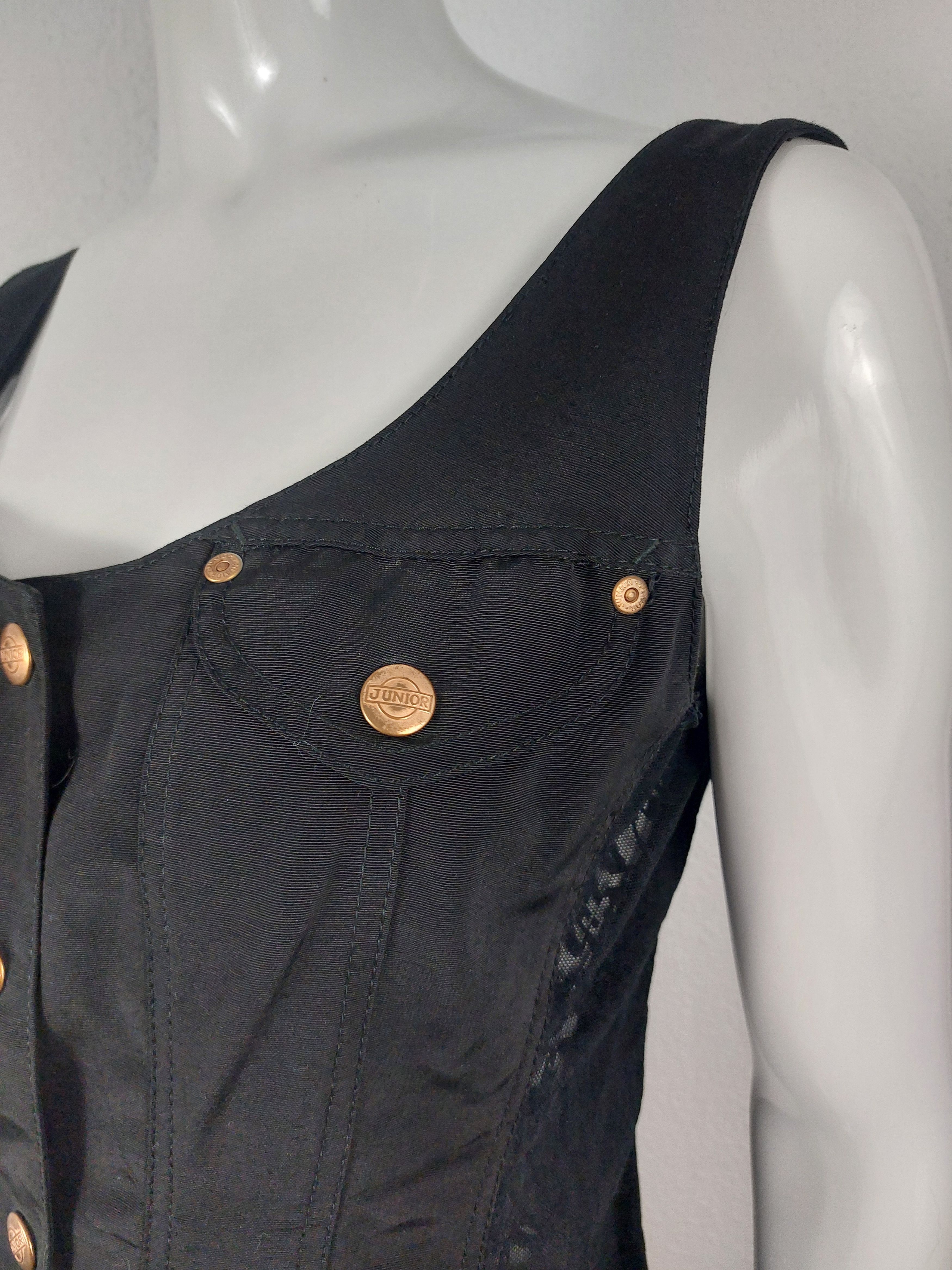 Jean Paul Gaultier Jean Paul Gaultier 80s Net Junior Corset Lace-Up Denim Dress Size S / US 4 / IT 40 - 5 Thumbnail