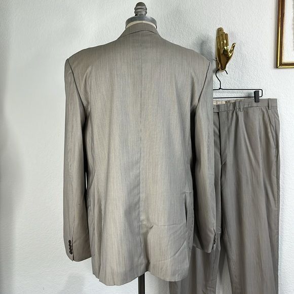 Barneys New York × Brioni Brioni Striped Barneys New York Virgin Wool 2 Pc 2 Button Su Size 46L - 5 Thumbnail