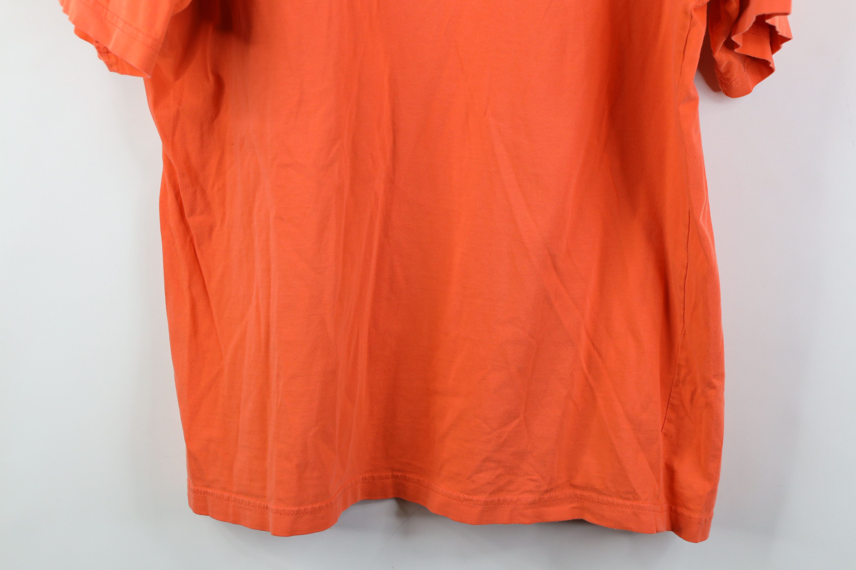 Reebok Vintage 90s Reebok Faded Spell Out T-Shirt Orange Cotton Size US L / EU 52-54 / 3 - 16 Thumbnail