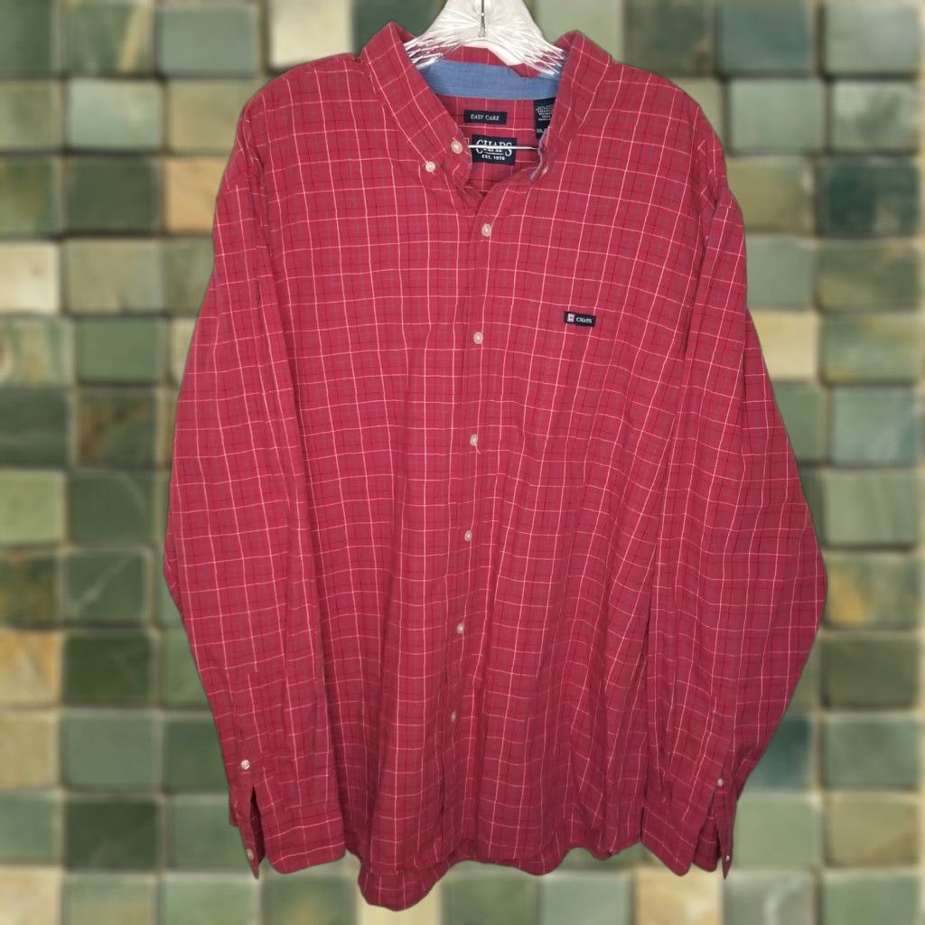 Chaps VINTAGE Chaps Mens Long Sleeve Plaid Button-Up Shirt 2XL Red Men's Casual Clothing Size US XXL / EU 58 / 5 - 1 Thumbnail