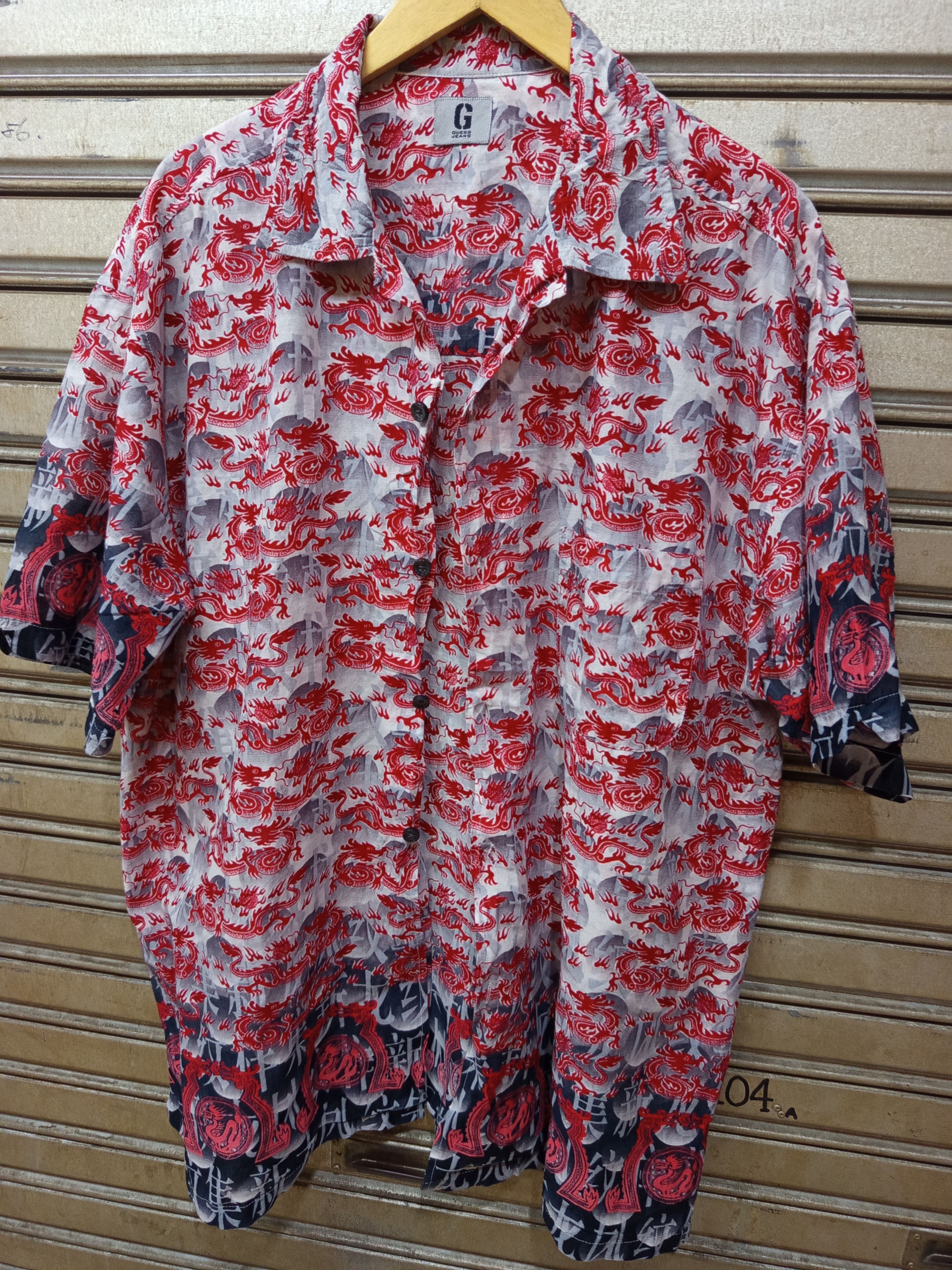 Guess Vintage Guess Jeans Dragon All Over Print Shirt Y2K Size US XL / EU 56 / 4 - 3 Thumbnail