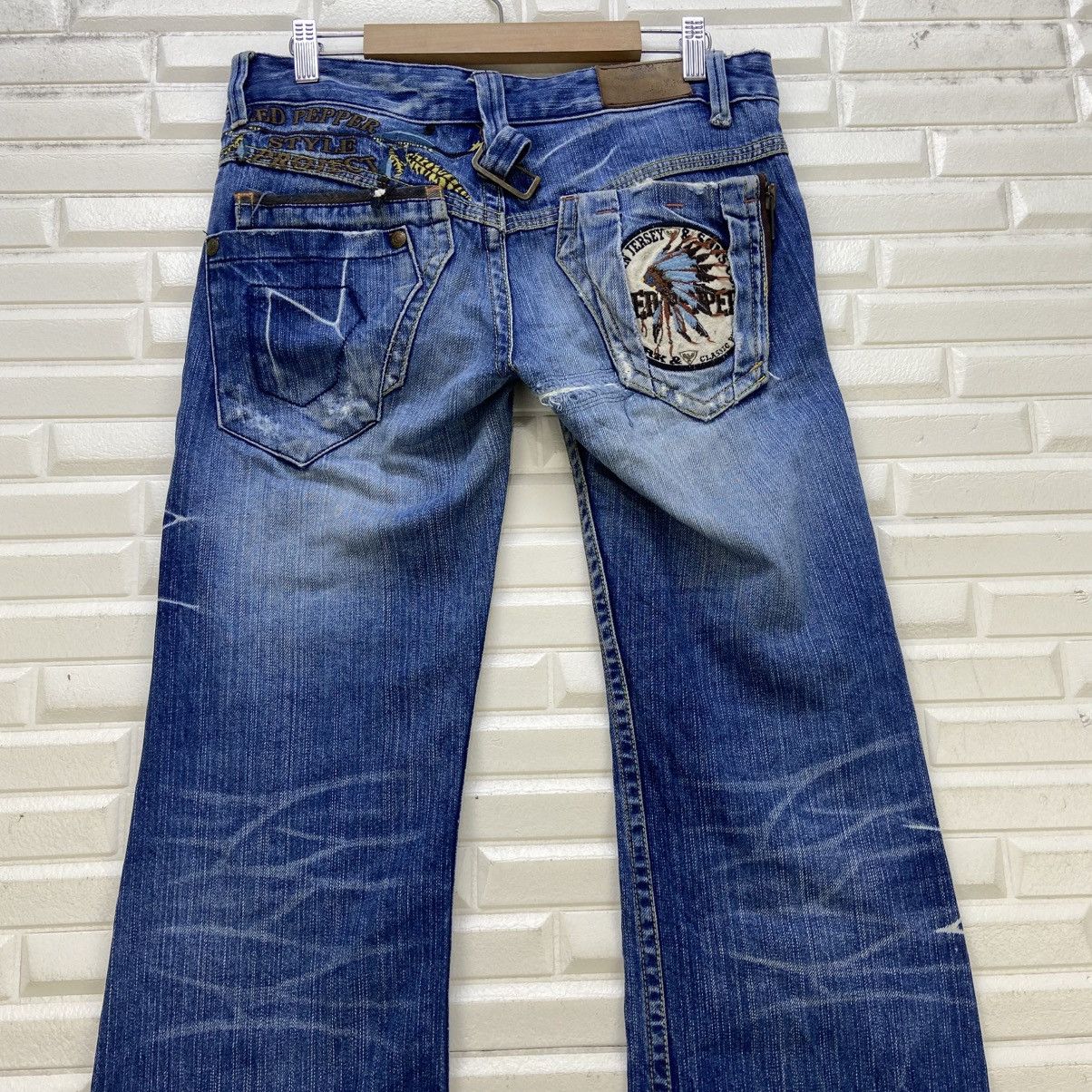 Japanese Brand Japanese Brand Gold Label Red Pepper Flare Jeans Size 29" - 11 Thumbnail