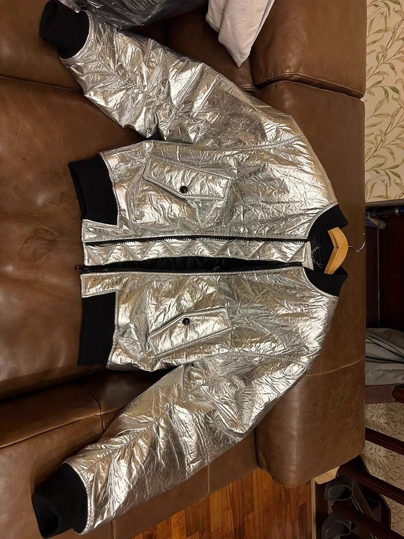 Dries Van Noten Dries Van Noten Silver Bomber Jacket Size US M / EU 48-50 / 2 - 1 Thumbnail