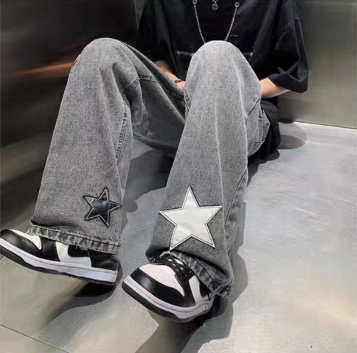 Japanese Brand × Jean Vintage street star embroidered jeans Size US 32 / EU 48 - 5 Thumbnail