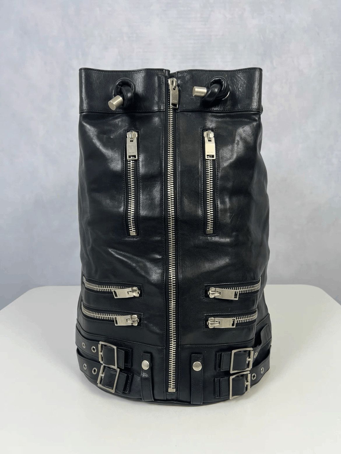 Saint Laurent Paris 14AW Multi Zipper Leather Backpack