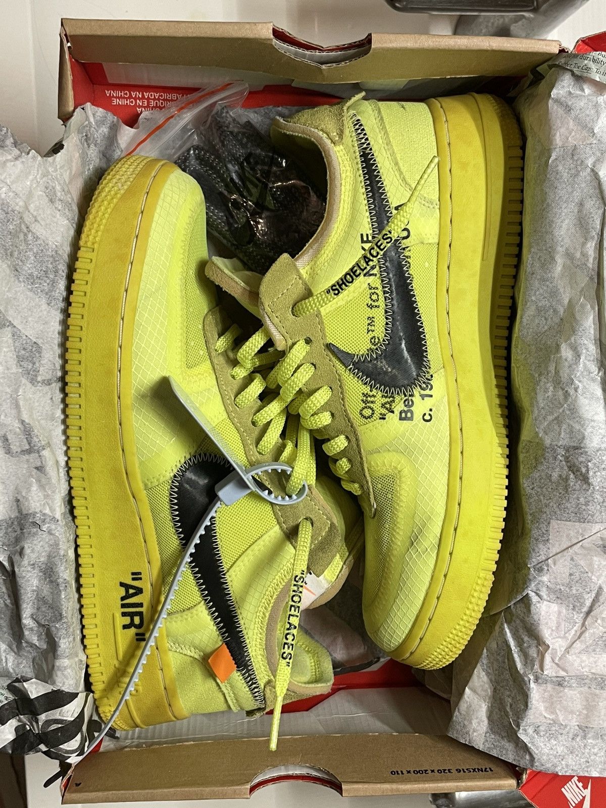 Nike × Off-White Nike Air Force 1 Low Off-White Volt | Grailed