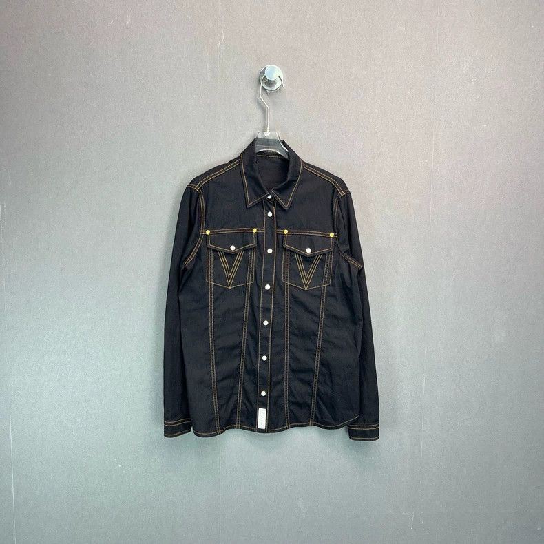 Versace Versace Washed denim embroidered fashion jacket Size US S / EU 44-46 / 1 - 1 Thumbnail