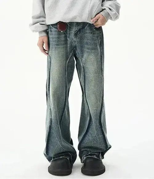 Jean y2k washed faded loose baggy jeans Size US 31 - 3 Thumbnail