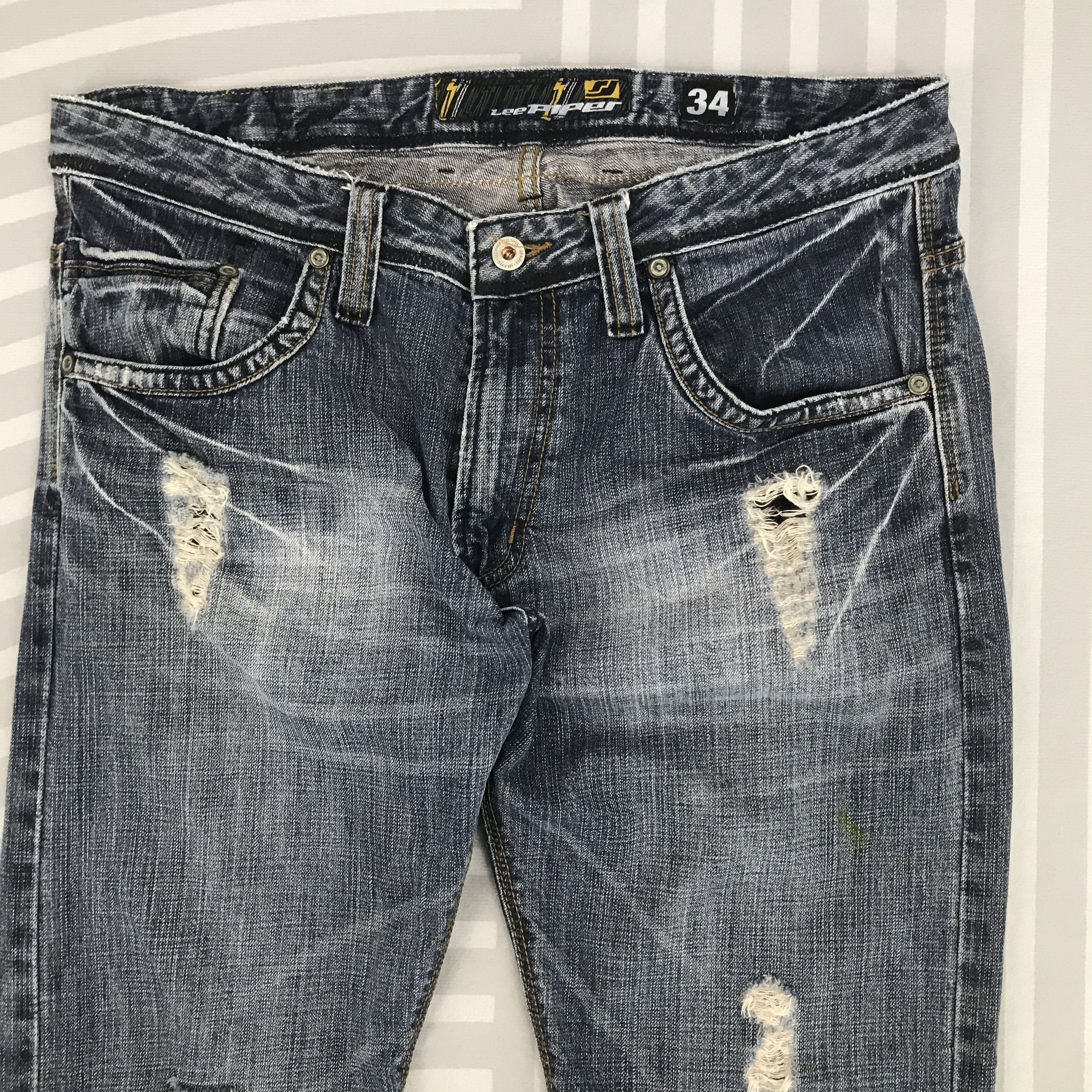 Lee × Vintage Vintage Lee Piper Distressed Denim jeans pants Size US 34 / EU 50 - 2 Thumbnail
