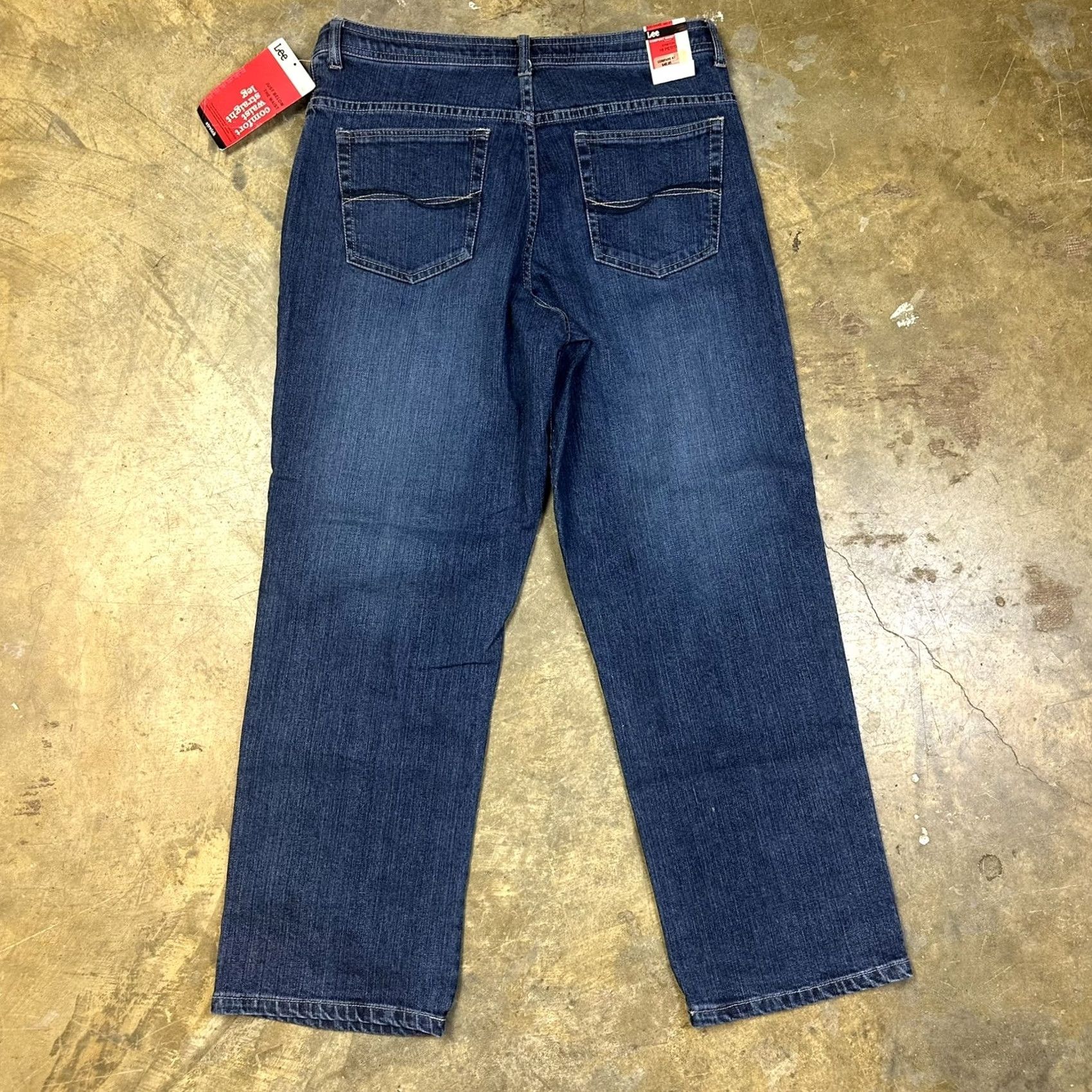 Lee Lee Womens Blue Denim Straight Leg Stretch Jeans 16P Comfort Waistband 32x28 Size 38" / US 16 / IT 52 - 6 Thumbnail