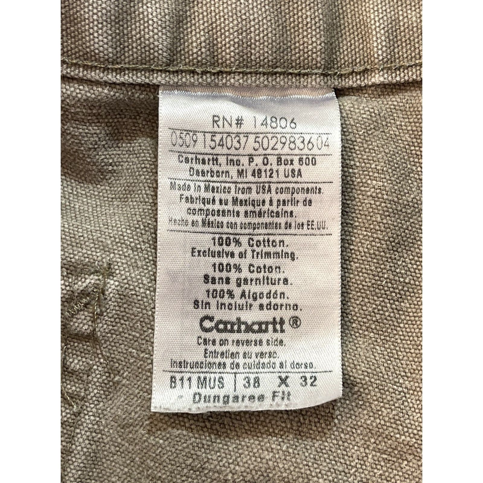 Carhartt VINTAGE Carhartt B11 Canvas Heavy Carpenter Work Pants Men's Pants 38 x 32 Gray Cotton Logo Pockets Outdoor Workwear Regular Straight 90s Theme Mens Size US 38 / EU 54 - 2 Thumbnail