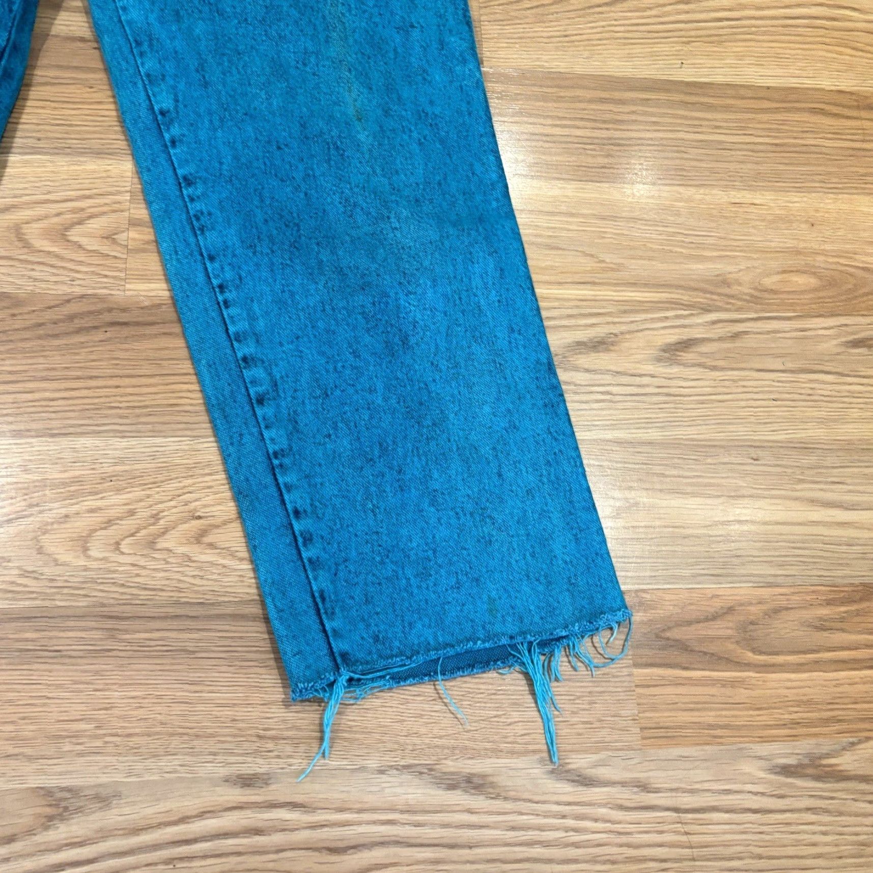 VINTAGE Wrangler Acid Wash 80s Overdyed Cerulean Jeans Blue Womens Sz 11/12 x 26