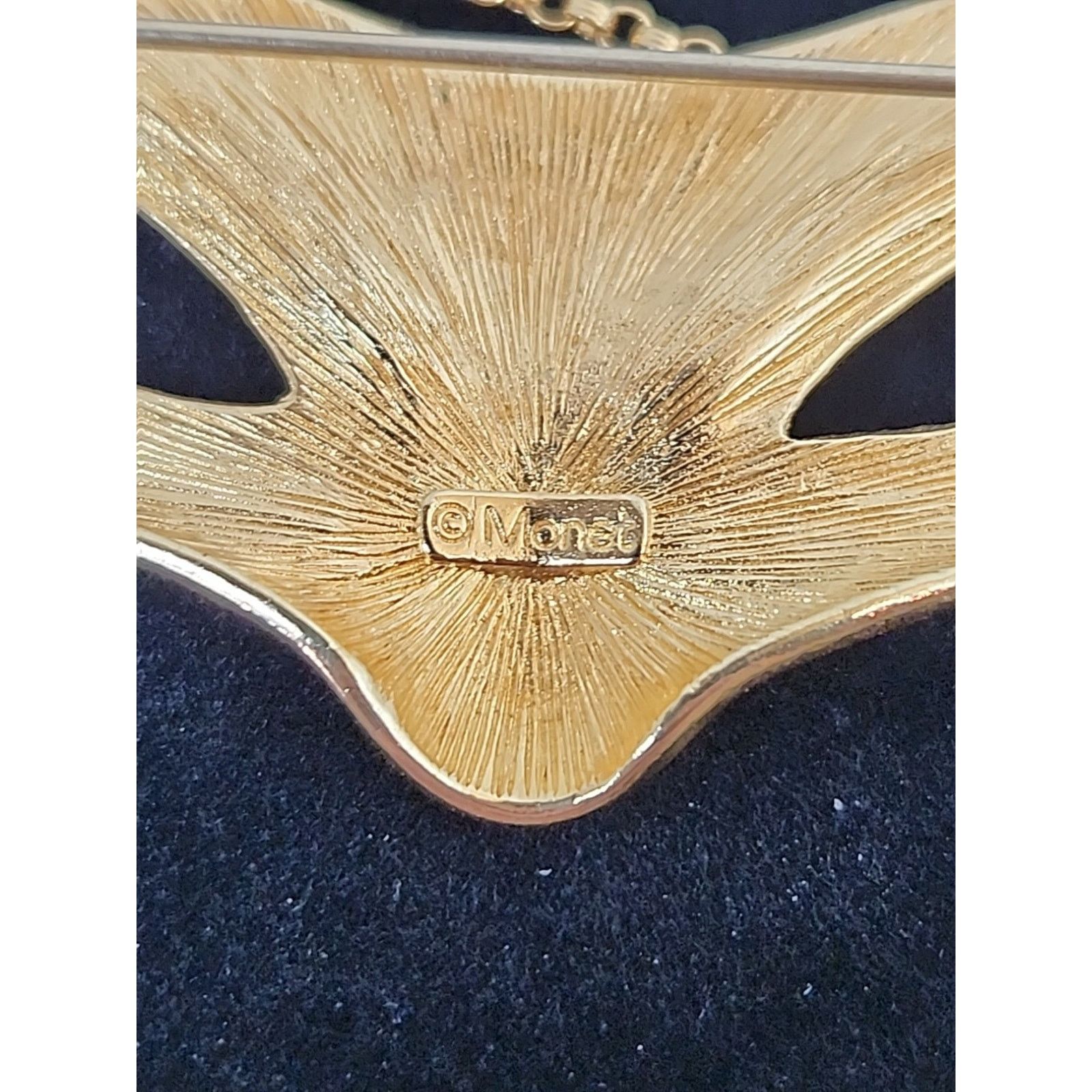 Monet Vintage Signed Monet Gold Tone Rhinestone Mask Pin Brooch Size ONE SIZE - 7 Thumbnail