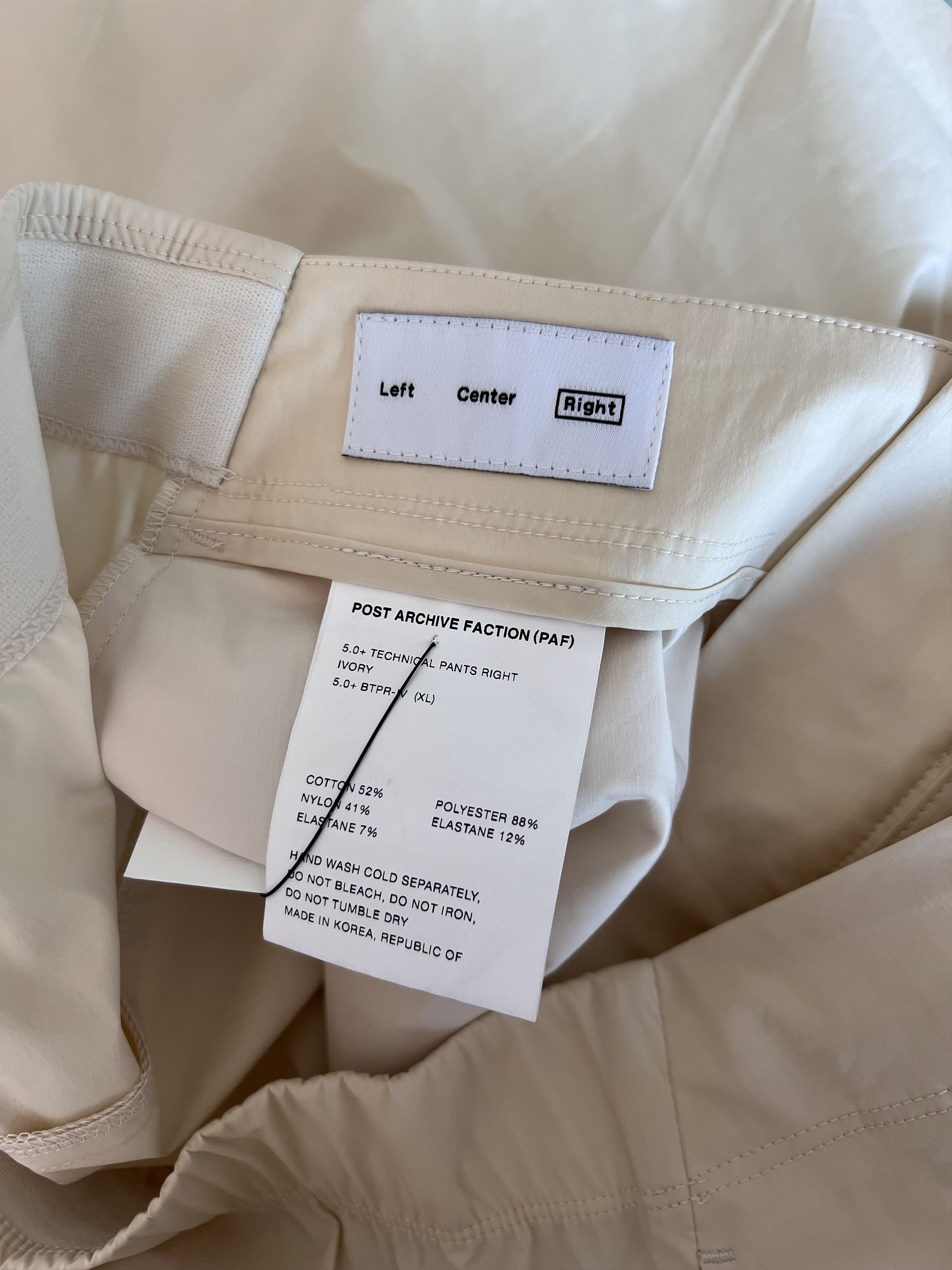 POST ARCHIVE FACTION (PAF) Post Archive Faction 5.0+ Right Technical Pants in Ivory Size US 36 / EU 52 - 7 Thumbnail