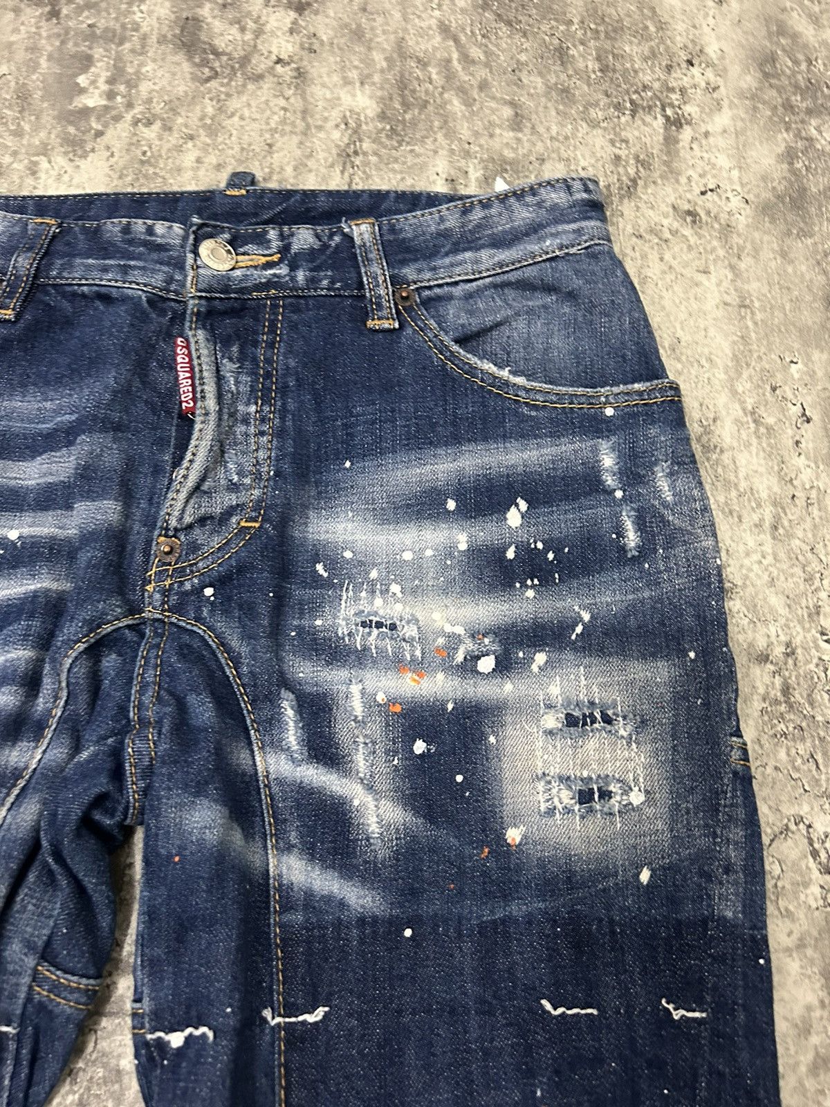 Designer × Dsquared2 Ds Quared 2 Paint Acid Wash Distressed Jeans Size US 29 - 8 Thumbnail