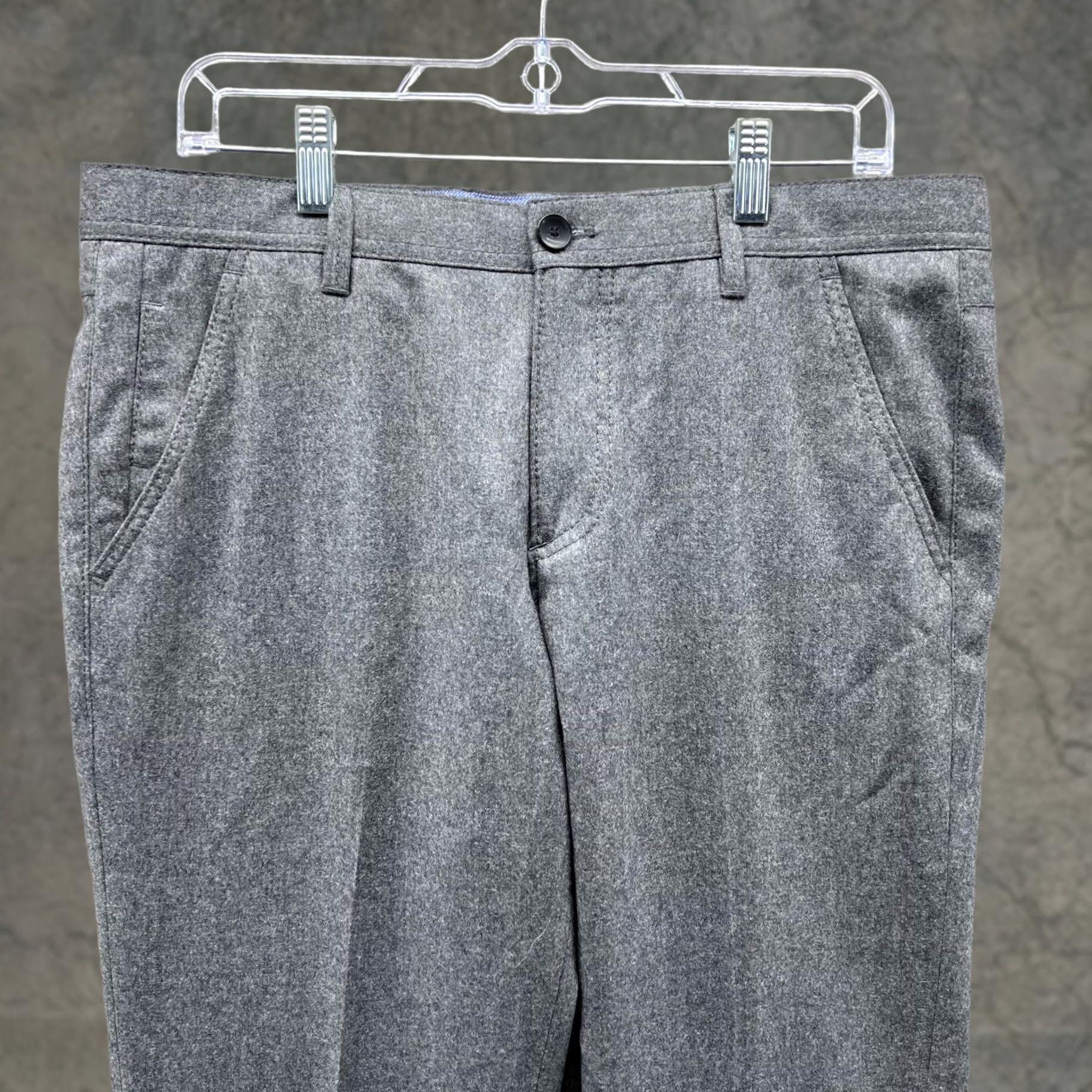 Vintage VINTAGE: NO Hugo Boss Pants Men 34R Gray Chino Pleated Dress Casual Wool Trousers Size US 34 / EU 50 - 1 Thumbnail