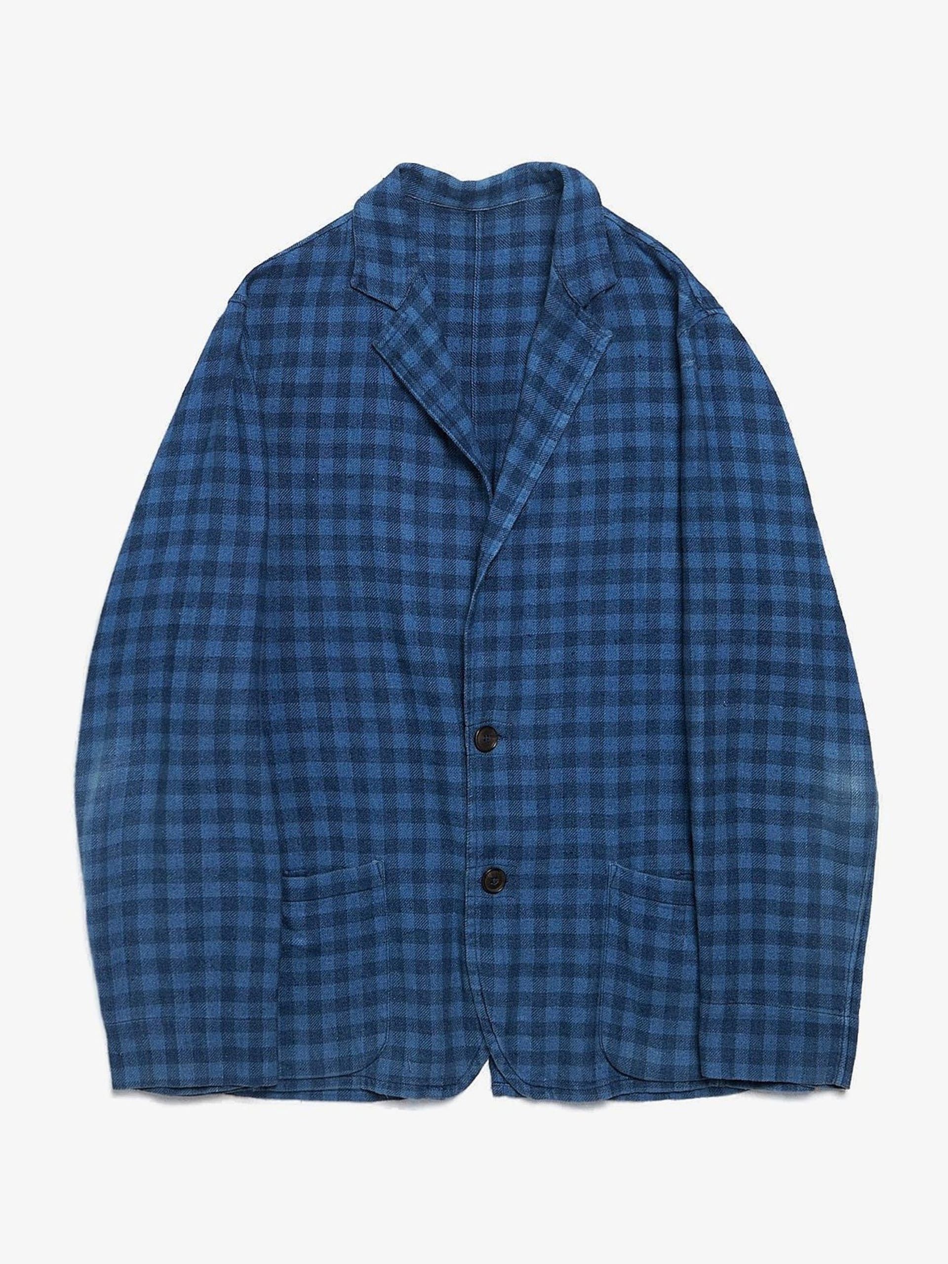 image of Umit Benan Blue Checkered Shirt, Men's (Size Medium)