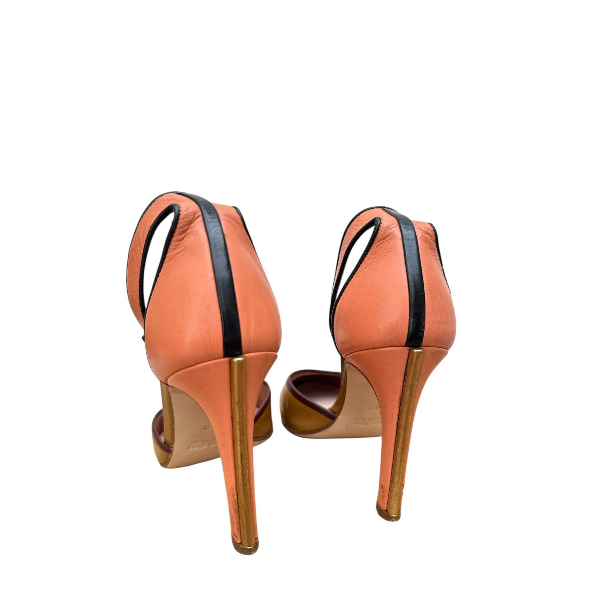 Miu Miu Brown / Pink Patent Leather Ankle Strap Heels Size US 9 / IT 39 - 4 Thumbnail