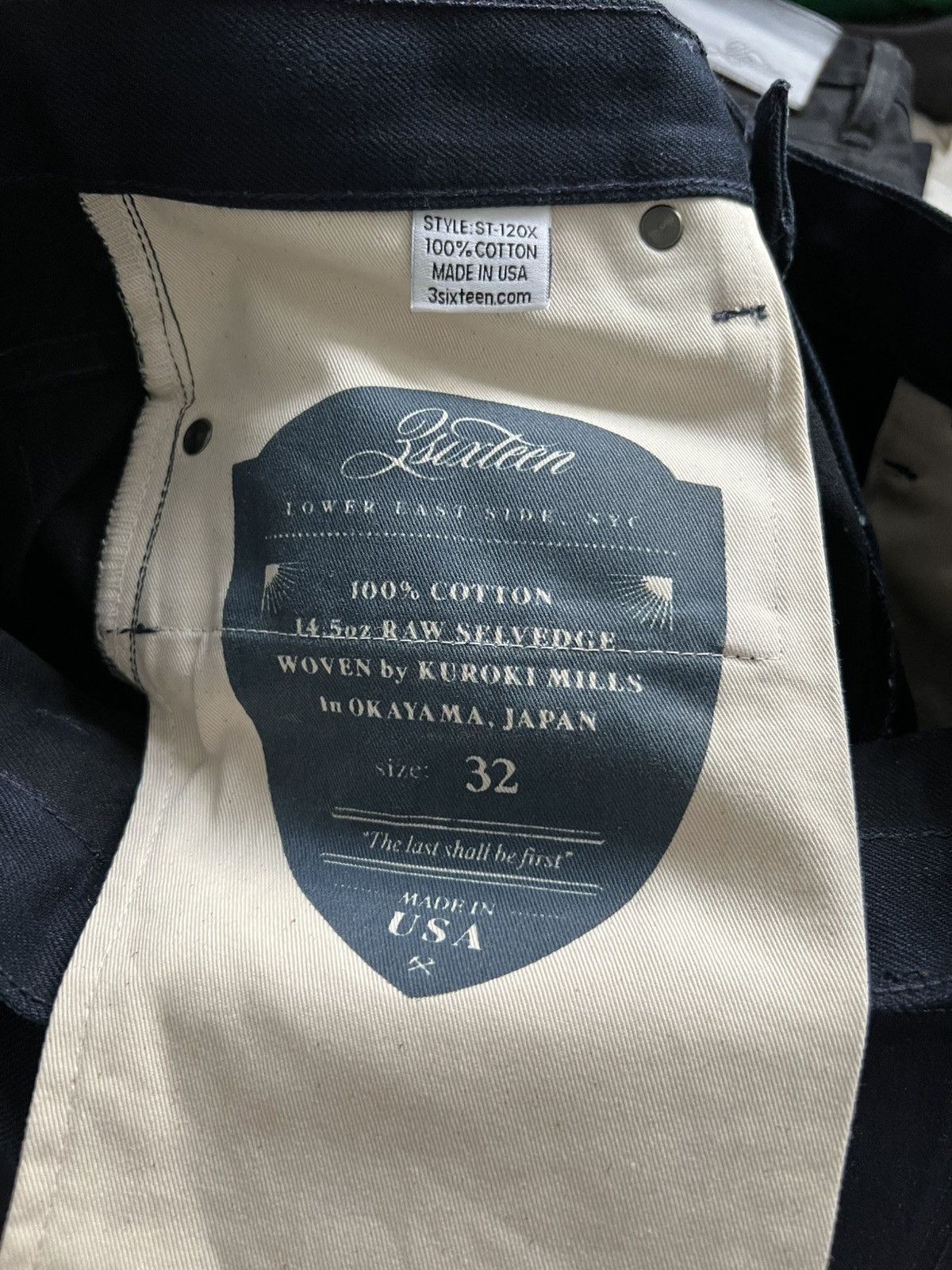 3sixteen Brand New ST-120X Slim Tapered Shadow Selvedge Size 32 Size US 32 / EU 48 - 3 Thumbnail