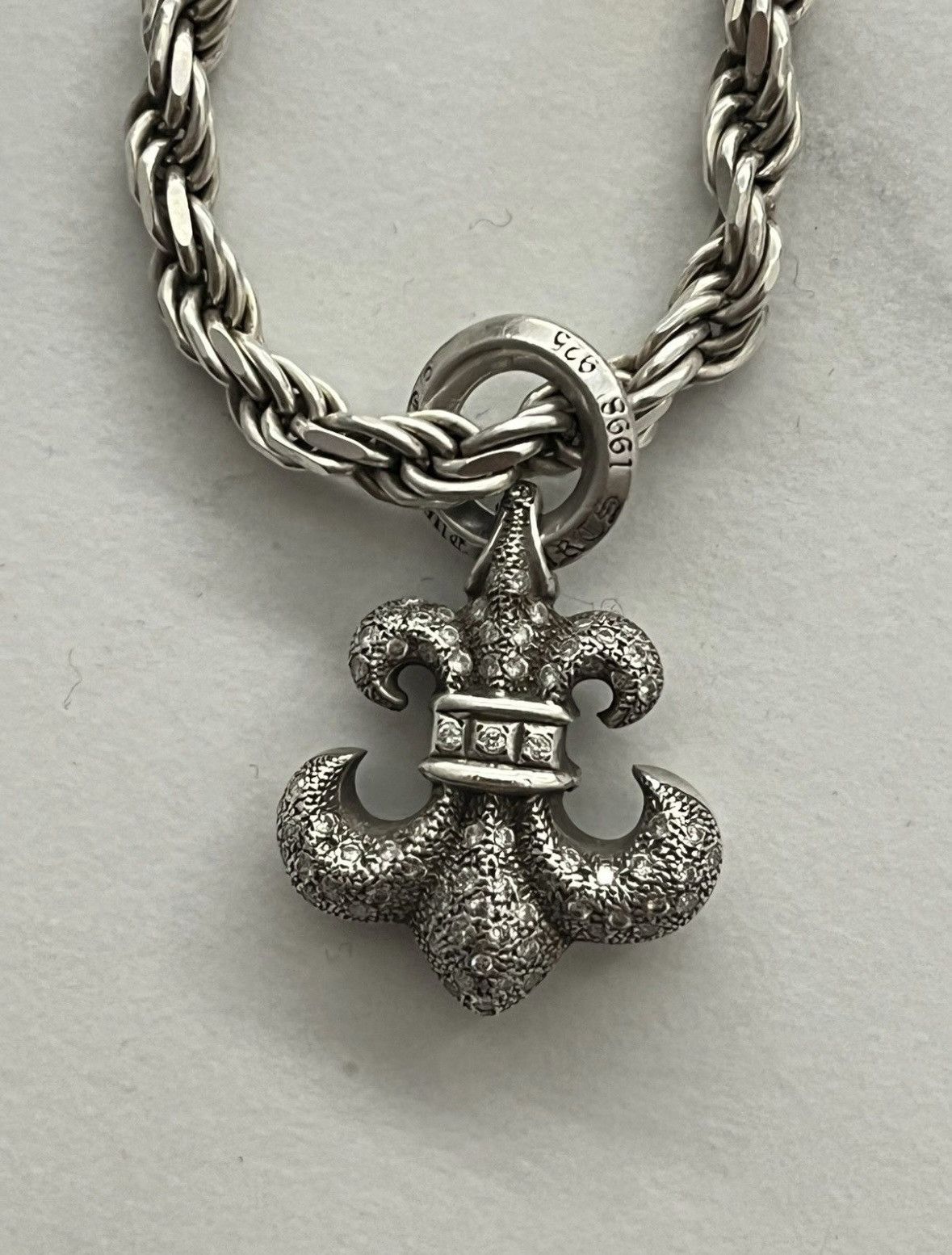 Chrome Hearts Fleur Pendant w/ Diamonds Size ONE SIZE - 2 Thumbnail