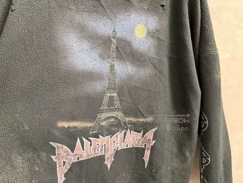Balenciaga Balenciaga Fleece tower sweater aged mud-dye sweater hoode Size US M / EU 48-50 / 2 - 2 Thumbnail