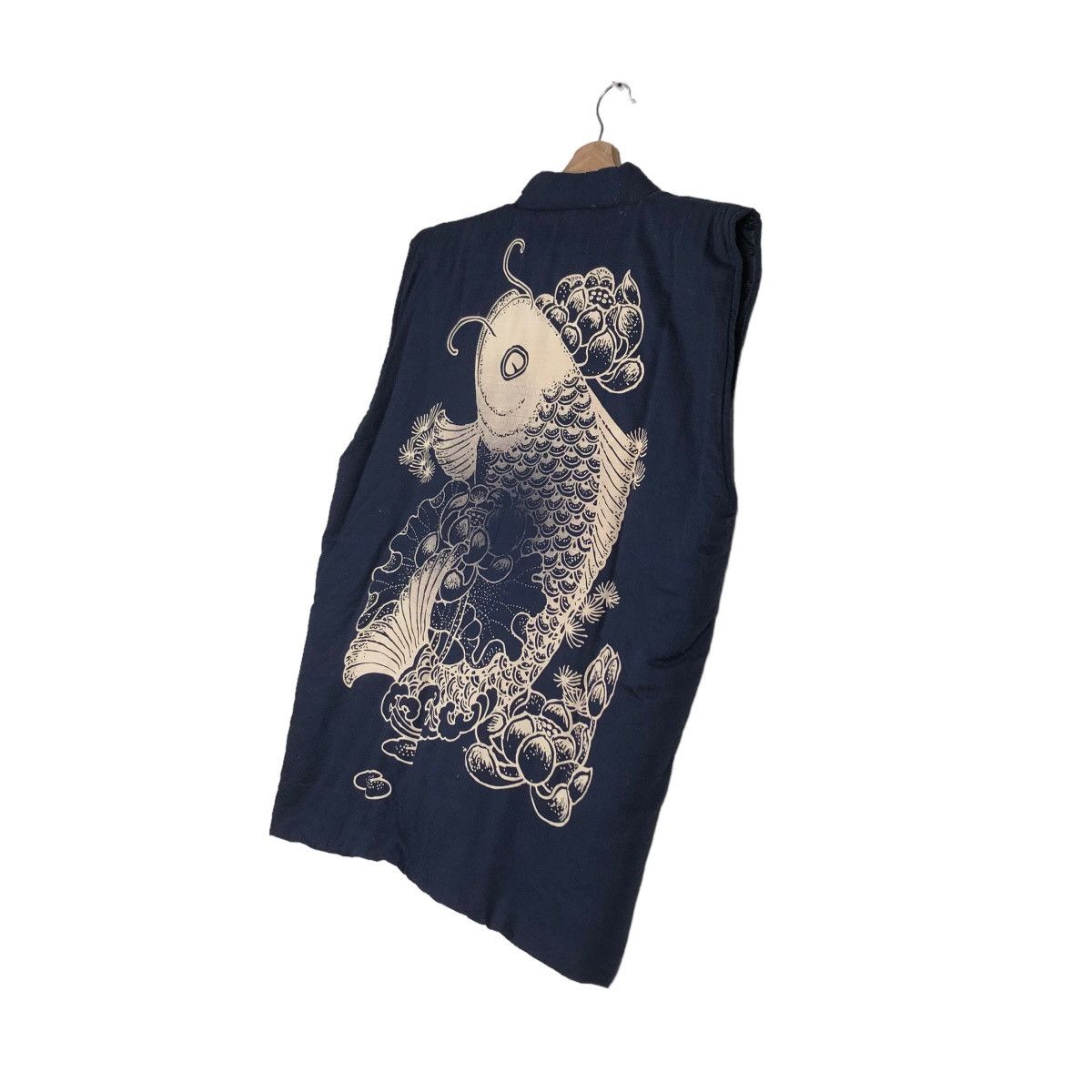 Japanese Brand 📌VINTAGE WA FUME VEST SLEEVE LESS FISH KOIL BIG LOGO Size US L / EU 52-54 / 3 - 4 Thumbnail