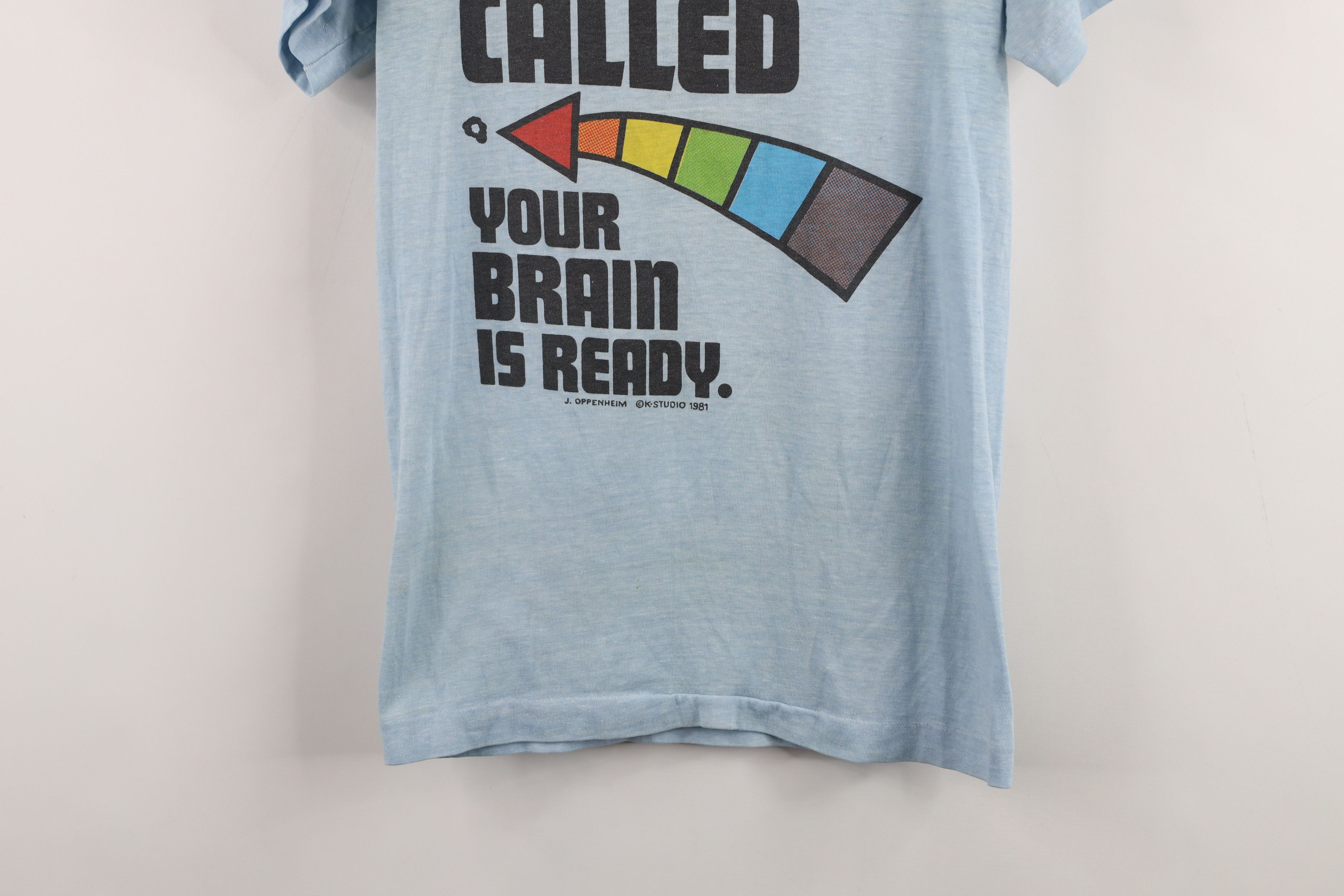 Vintage Vintage 80s Called Your Brain Is Ready LSD Acid T-Shirt USA Size S / US 4 / IT 40 - 3 Thumbnail