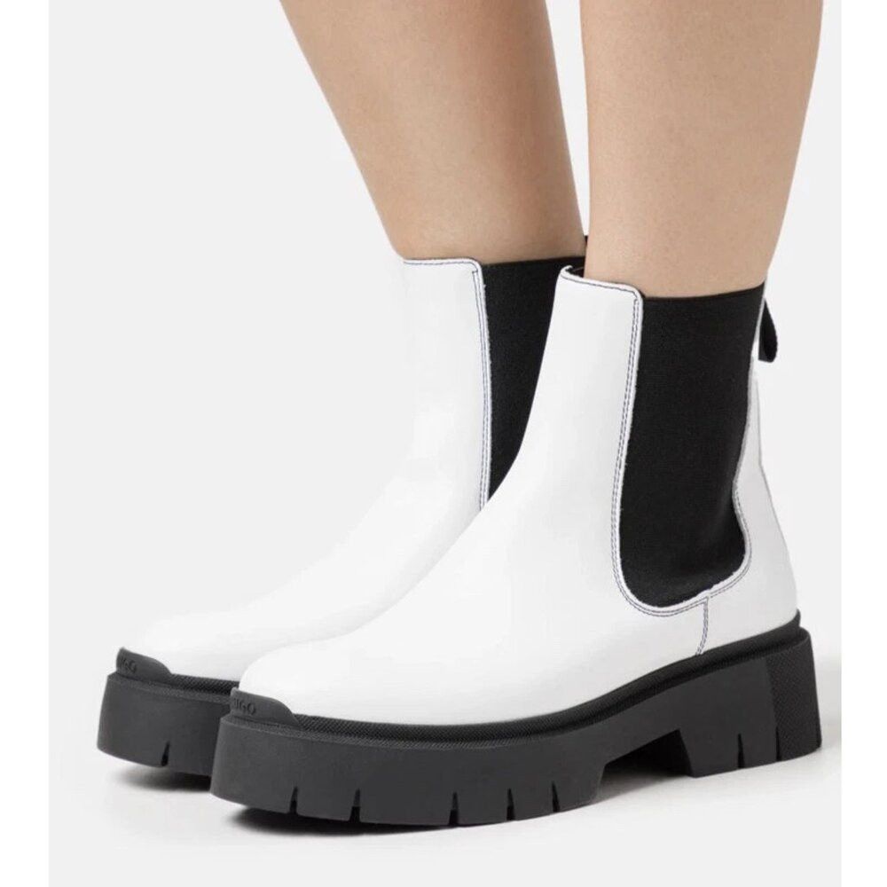 Hugo Boss New HUGO BOSS Kris Chunky Slip On Chelsea Portugal Boots In Size US 8 / IT 38 - 1 Thumbnail