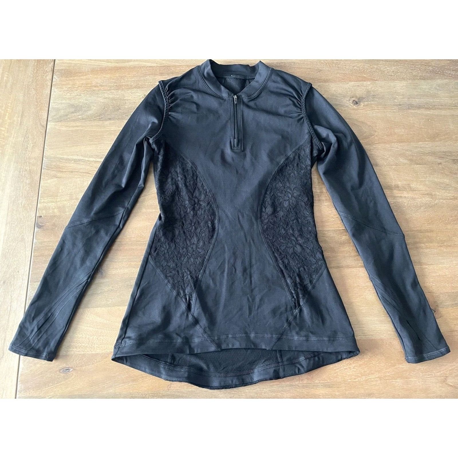 Vintage Vimmia Sweatshirt 1/2 Zip Womens Small Pullover Long Sleeve Top Black Raglan Zip Mock Neck Casual Formal Active Sports Athleisure Performance 1/2 Zip Size S / US 4 / IT 40 - 2 Thumbnail
