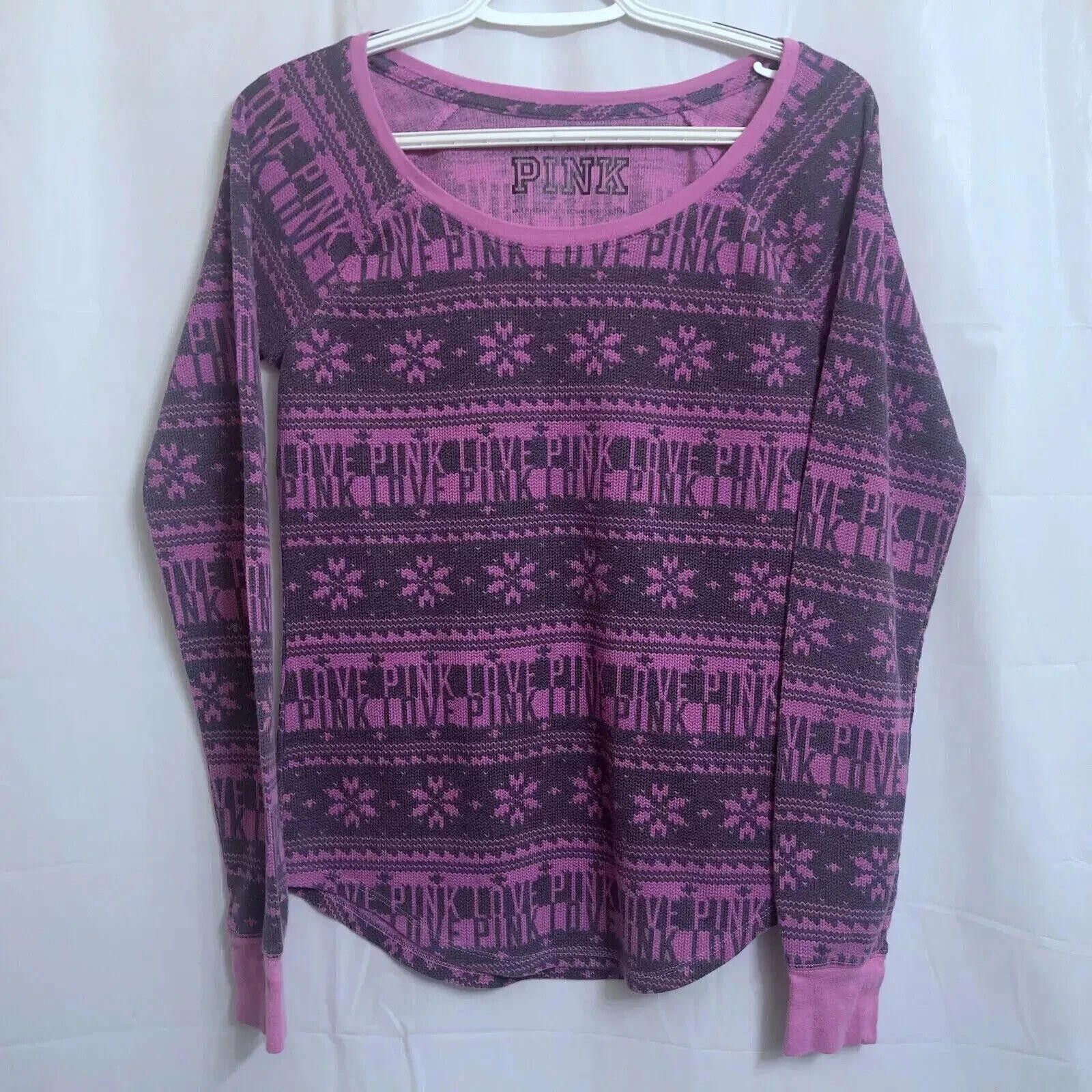 Designer PINK Victoria's Secret Sleepwear Thermal Shirt Women Medium Size ONE SIZE - 1 Thumbnail