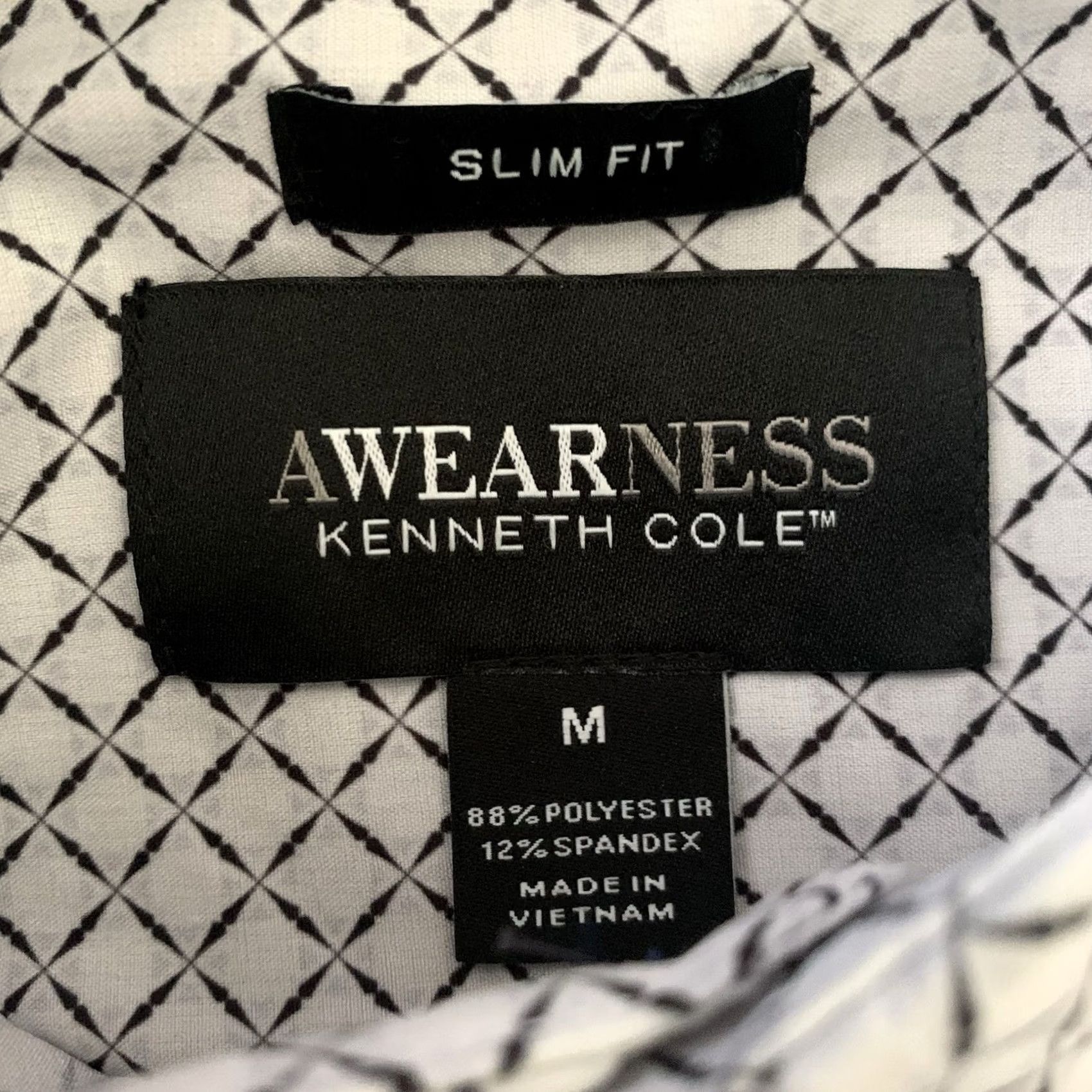 Kenneth Cole Awearness Kenneth Cole Performance Short Men Medium Slim Fit Wicking No Iron NEW Shirt Black Mens Size US 31 - 2 Thumbnail