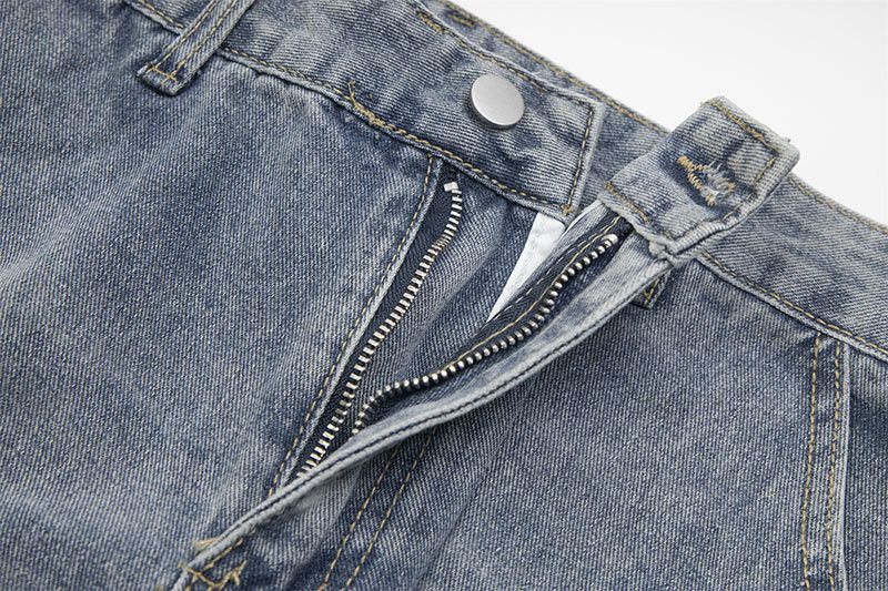 Jean Men's high street style loose straight leg ripped jeans Size US 32 / EU 48 - 4 Thumbnail